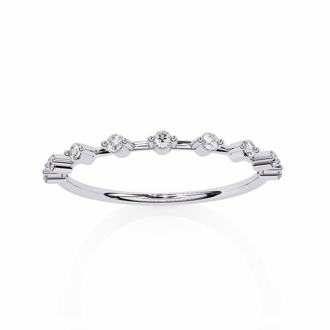 0.15 Carat Round Minimal Band in Moissanite | House of Estara
