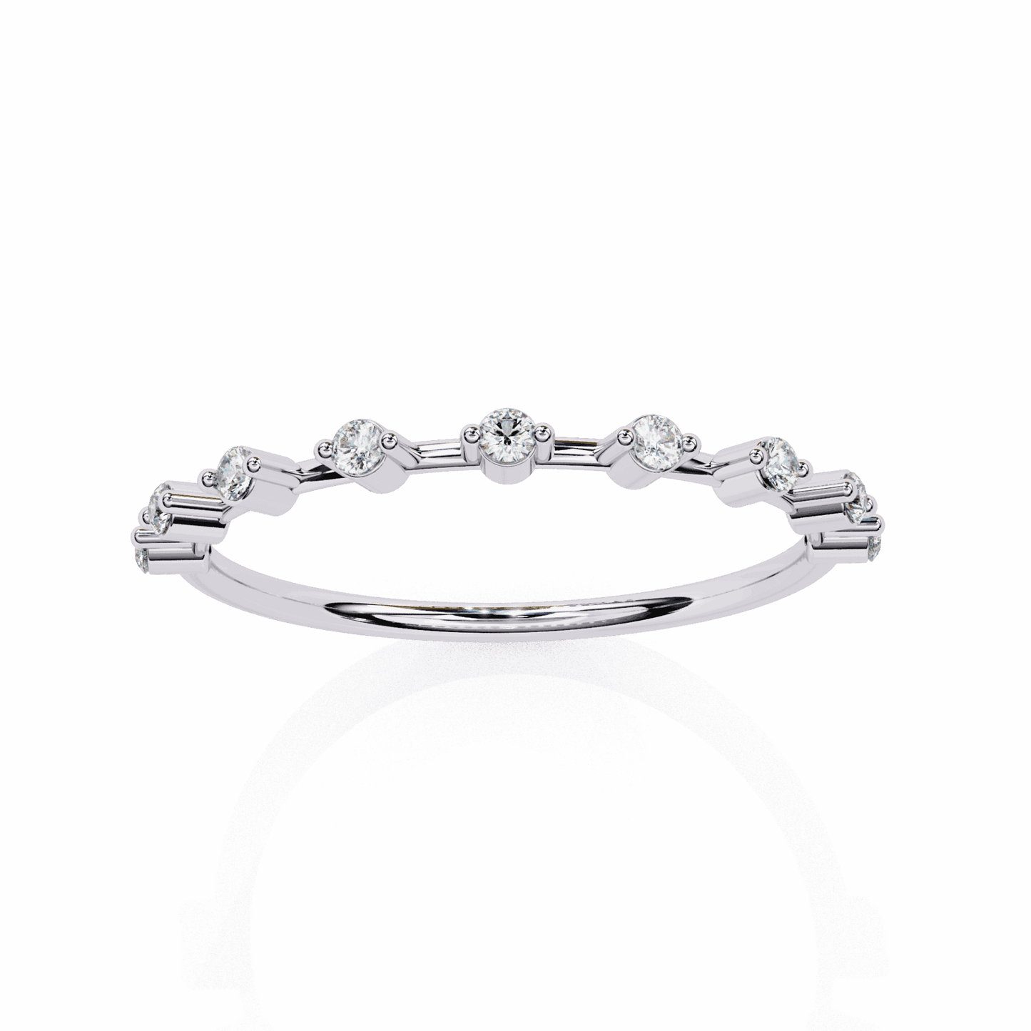 0.15 Carat Round Minimal Band in Moissanite | House of Estara