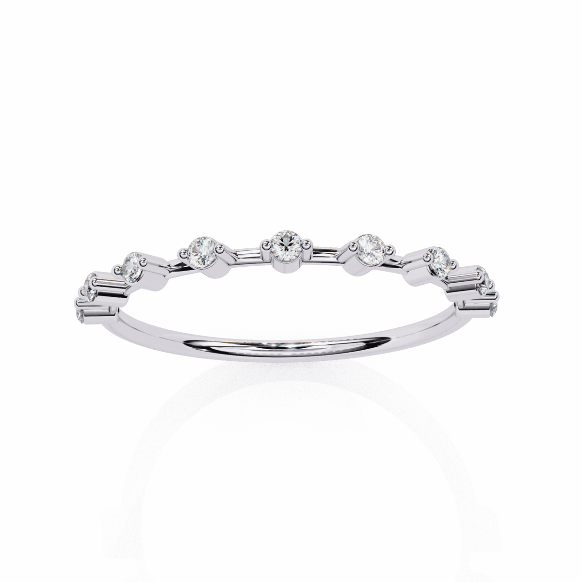 0.15 Carat Round Minimal Band in Moissanite | House of Estara