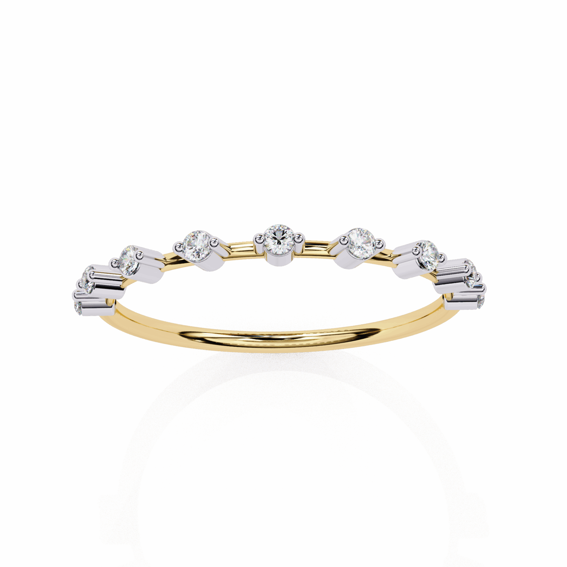 0.15 Carat Round Minimal Band in Moissanite | House of Estara