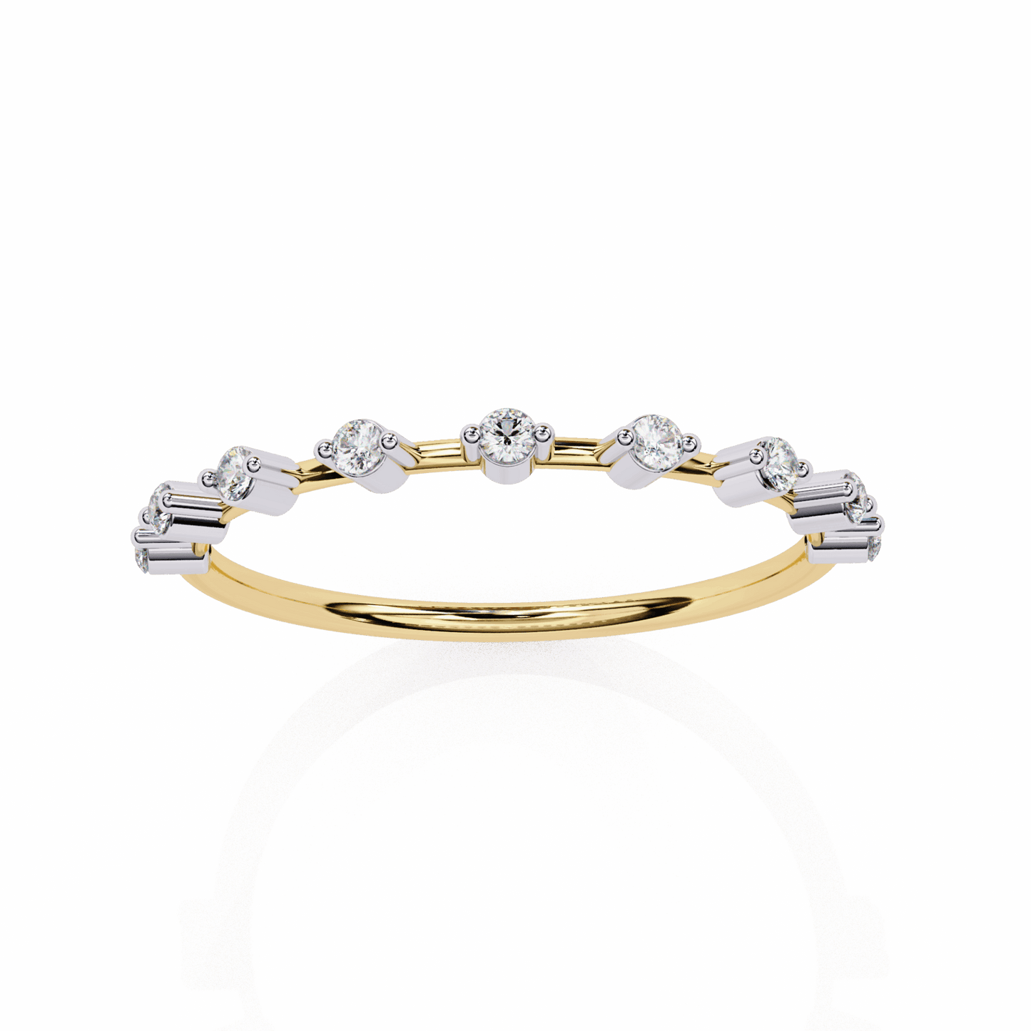 0.15 Carat Round Minimal Band in Moissanite | House of Estara