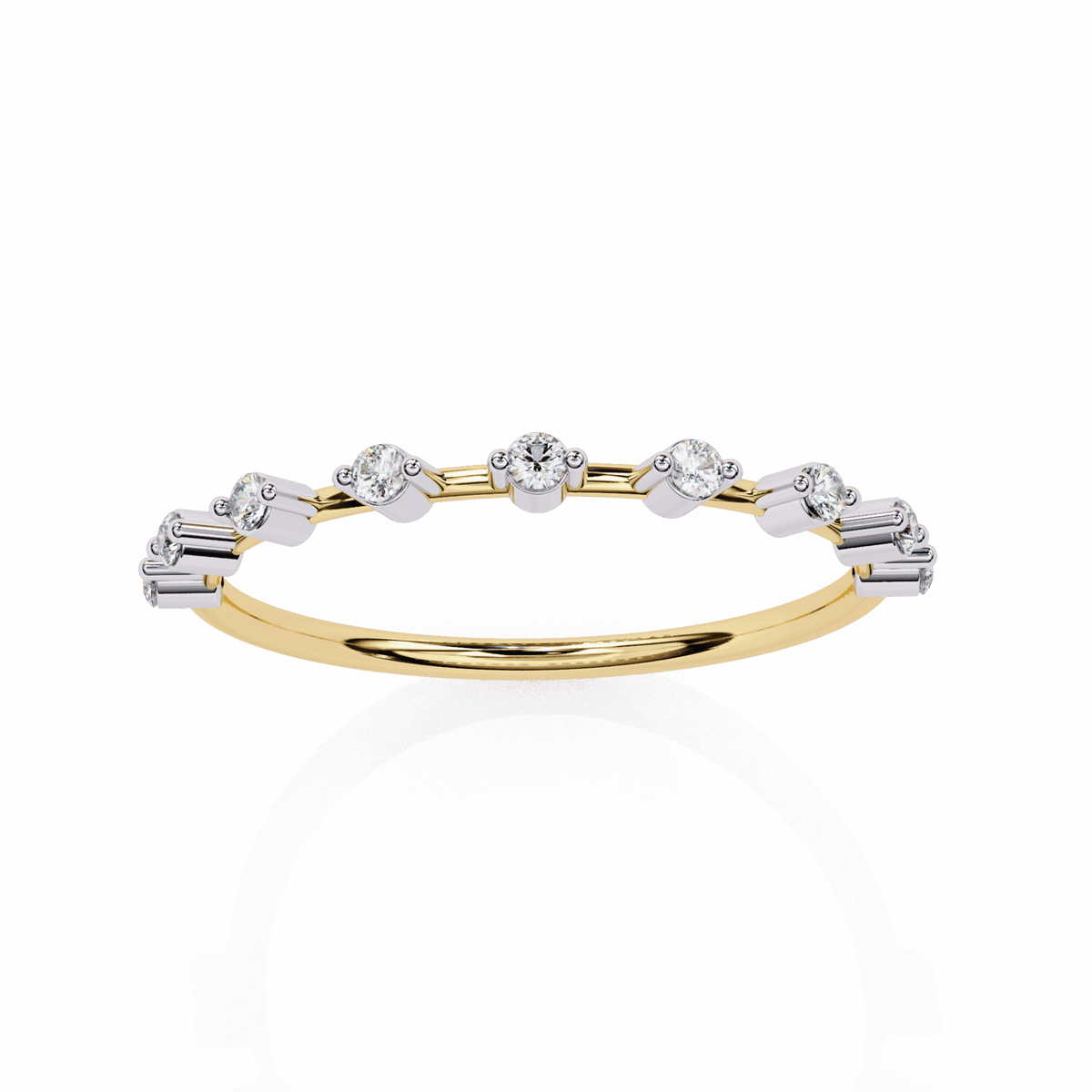 0.15 Carat Round Minimal Band in Moissanite | House of Estara