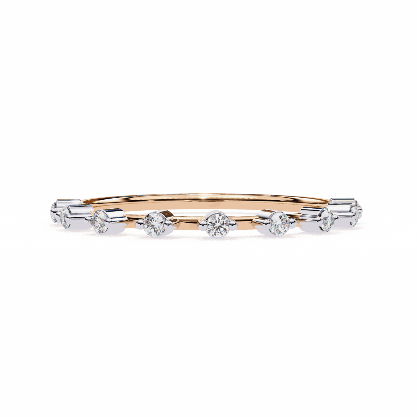 0.15 Carat Round Minimal Band in Moissanite | House of Estara