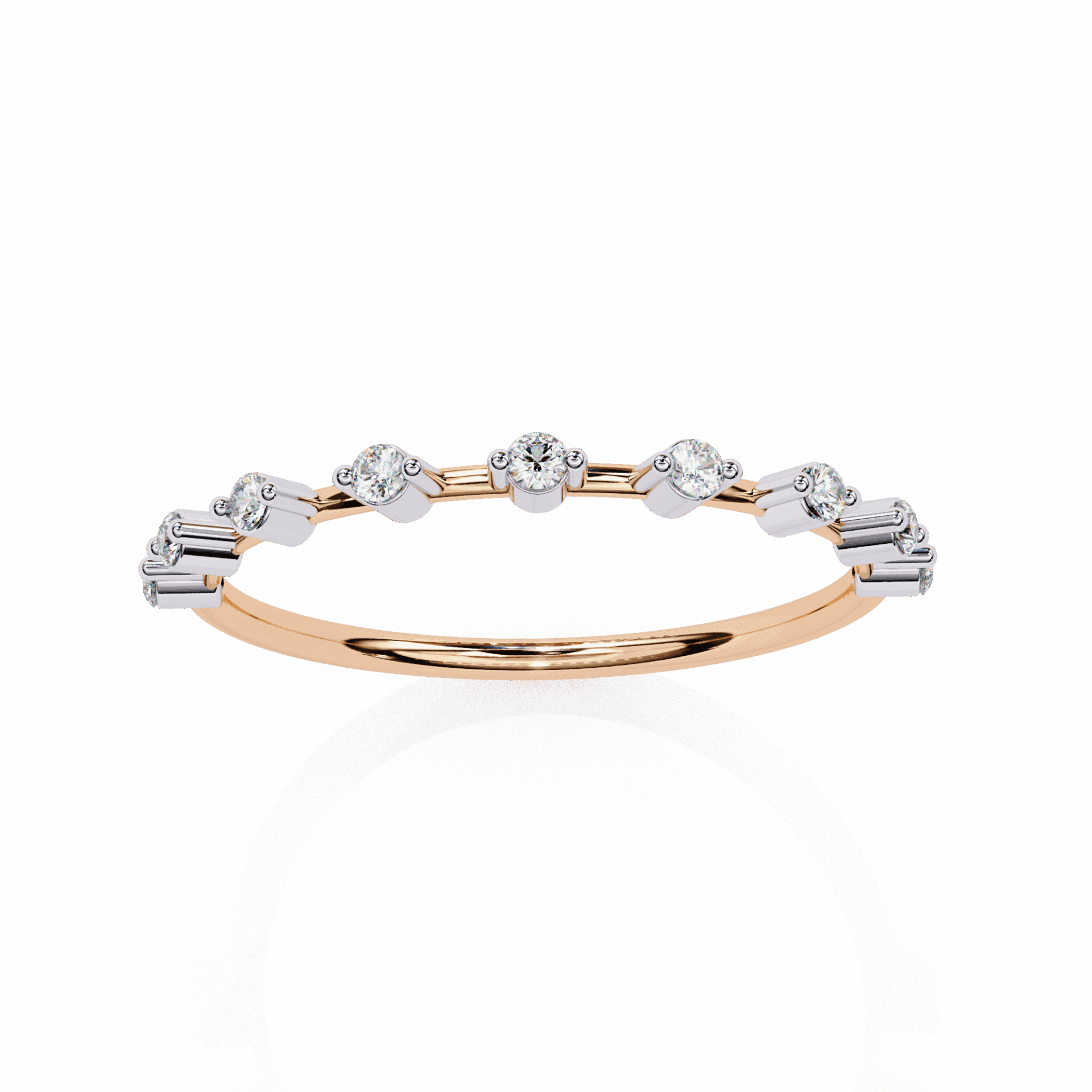 0.15 Carat Round Minimal Band in Moissanite | House of Estara