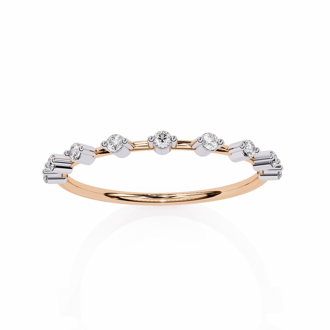 0.15 Carat Round Minimal Band in Moissanite | House of Estara
