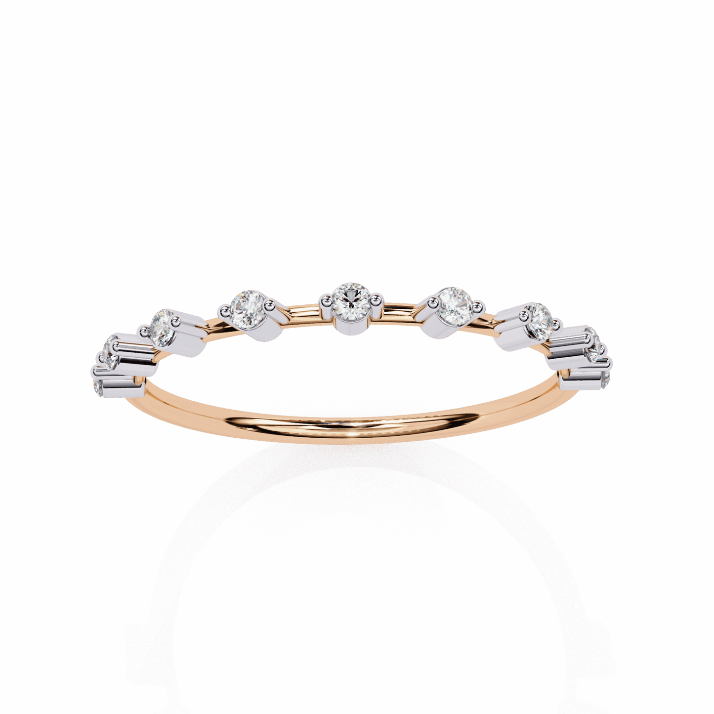 0.15 Carat Round Minimal Band in Moissanite | House of Estara