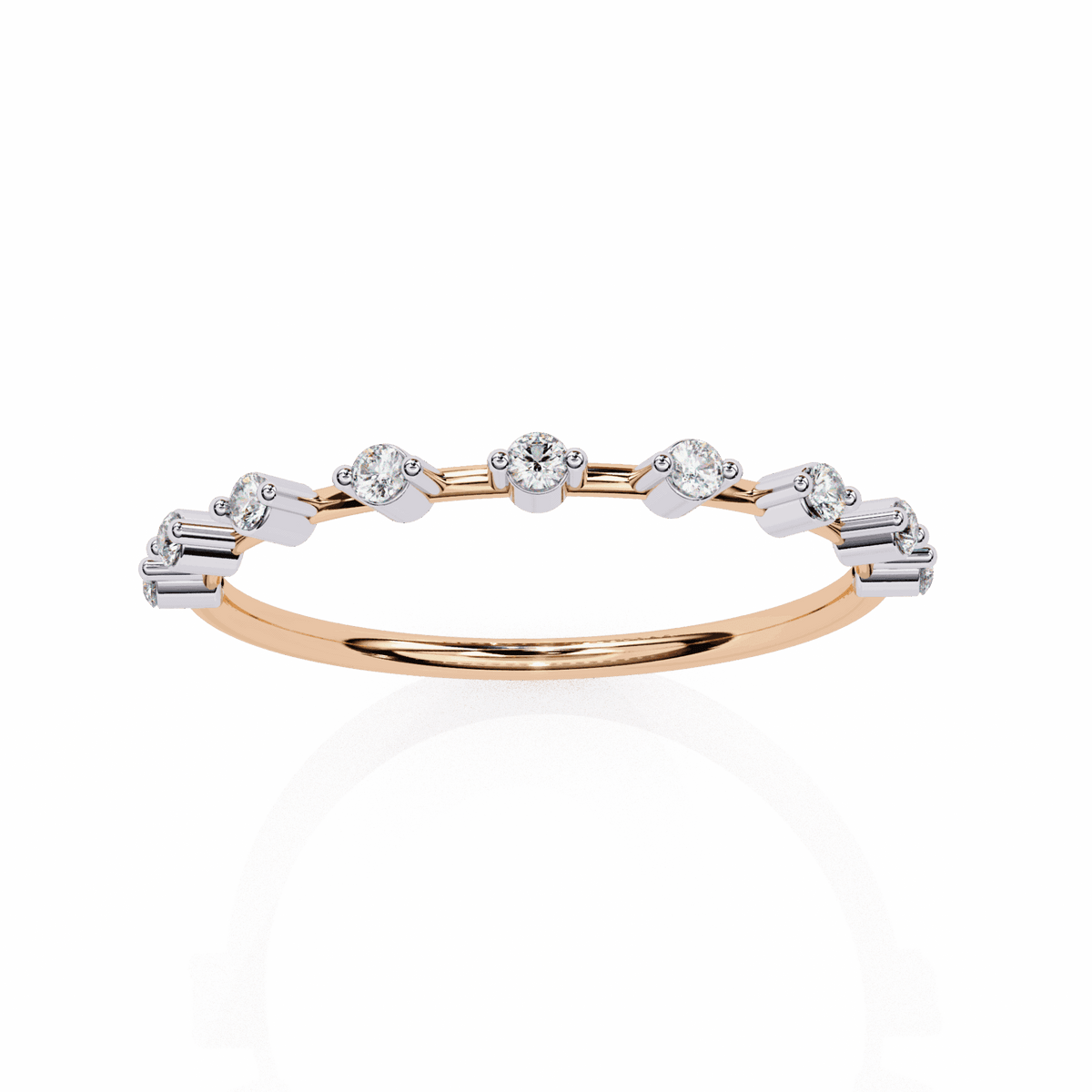 0.15 Carat Round Minimal Band in Moissanite | House of Estara