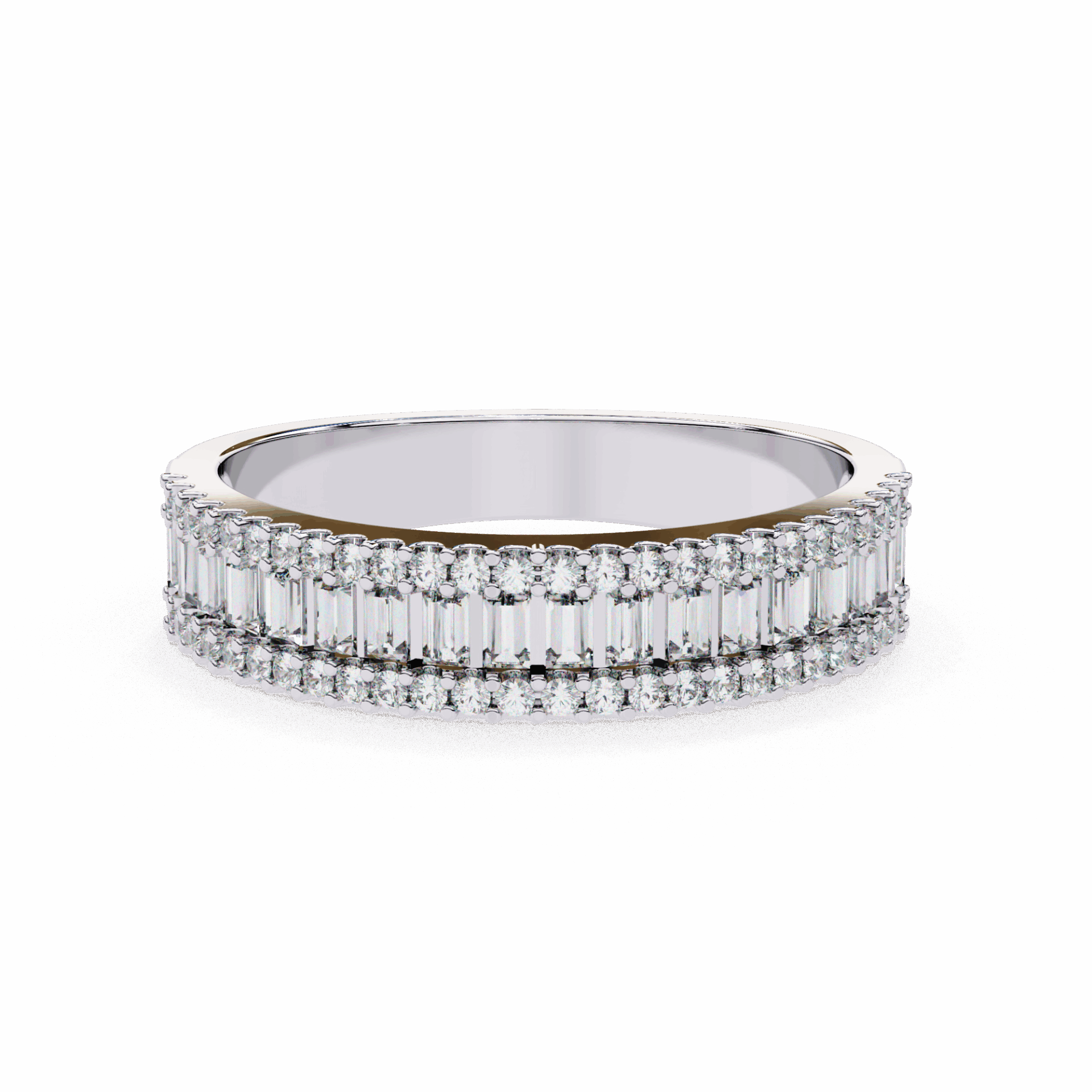 0.5 Carat Baguette and Round Eternity Ring in Moissanite | House of Estara