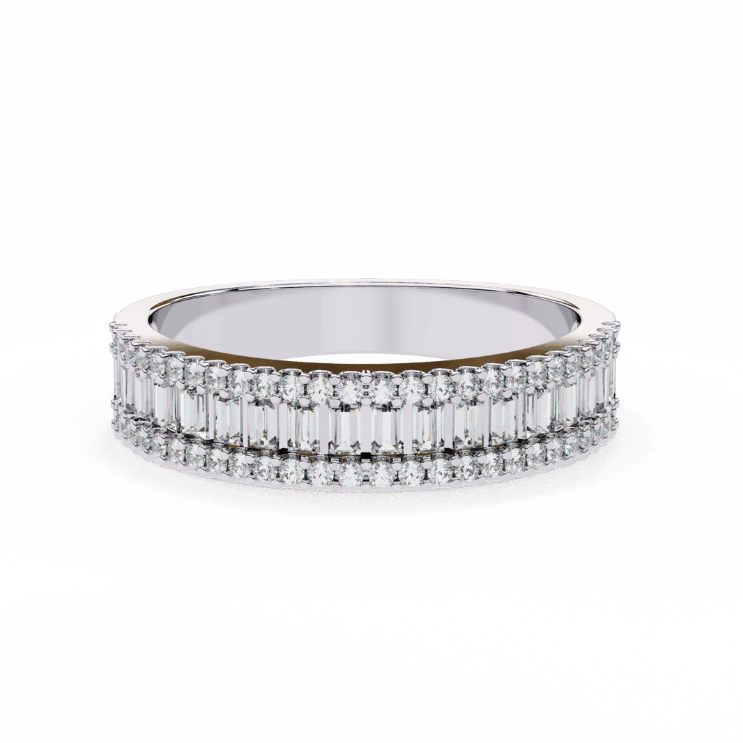 0.5 Carat Baguette and Round Eternity Ring in Moissanite | House of Estara