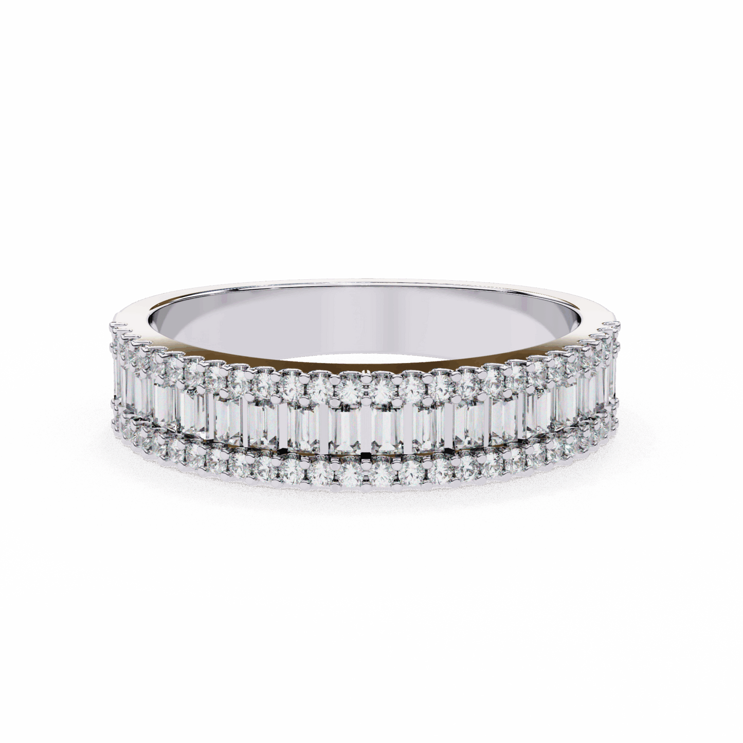 0.5 Carat Baguette and Round Eternity Ring in Moissanite | House of Estara