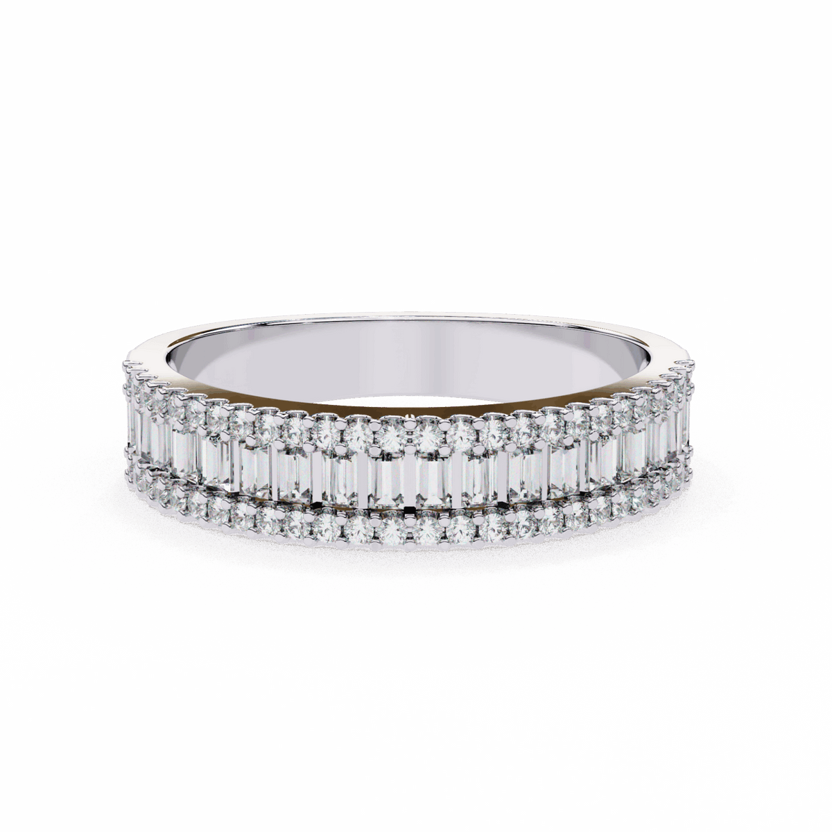 0.5 Carat Baguette and Round Eternity Ring in Moissanite | House of Estara