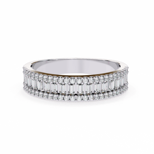 0.5 Carat Baguette and Round Eternity Ring in Moissanite | House of Estara