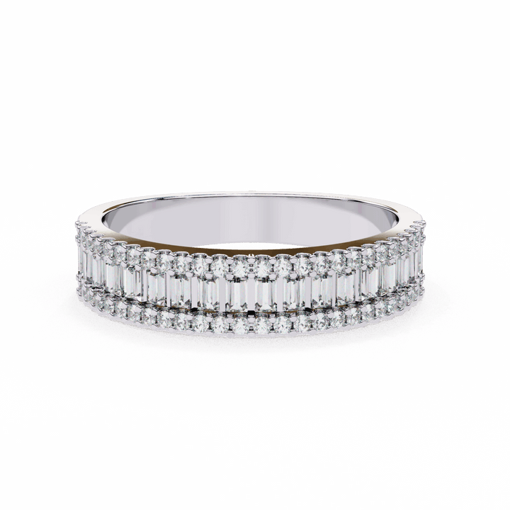 0.5 Carat Baguette and Round Eternity Ring in Moissanite | House of Estara