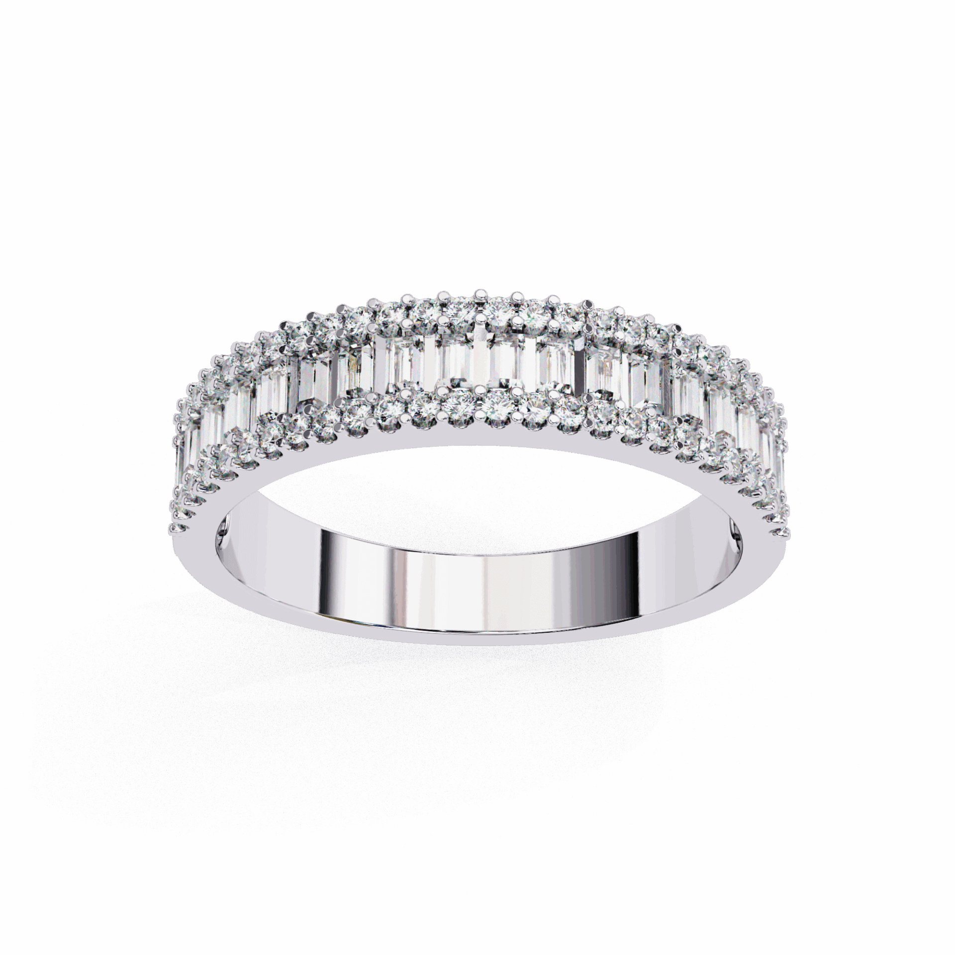 0.5 Carat Baguette and Round Eternity Ring in Moissanite | House of Estara