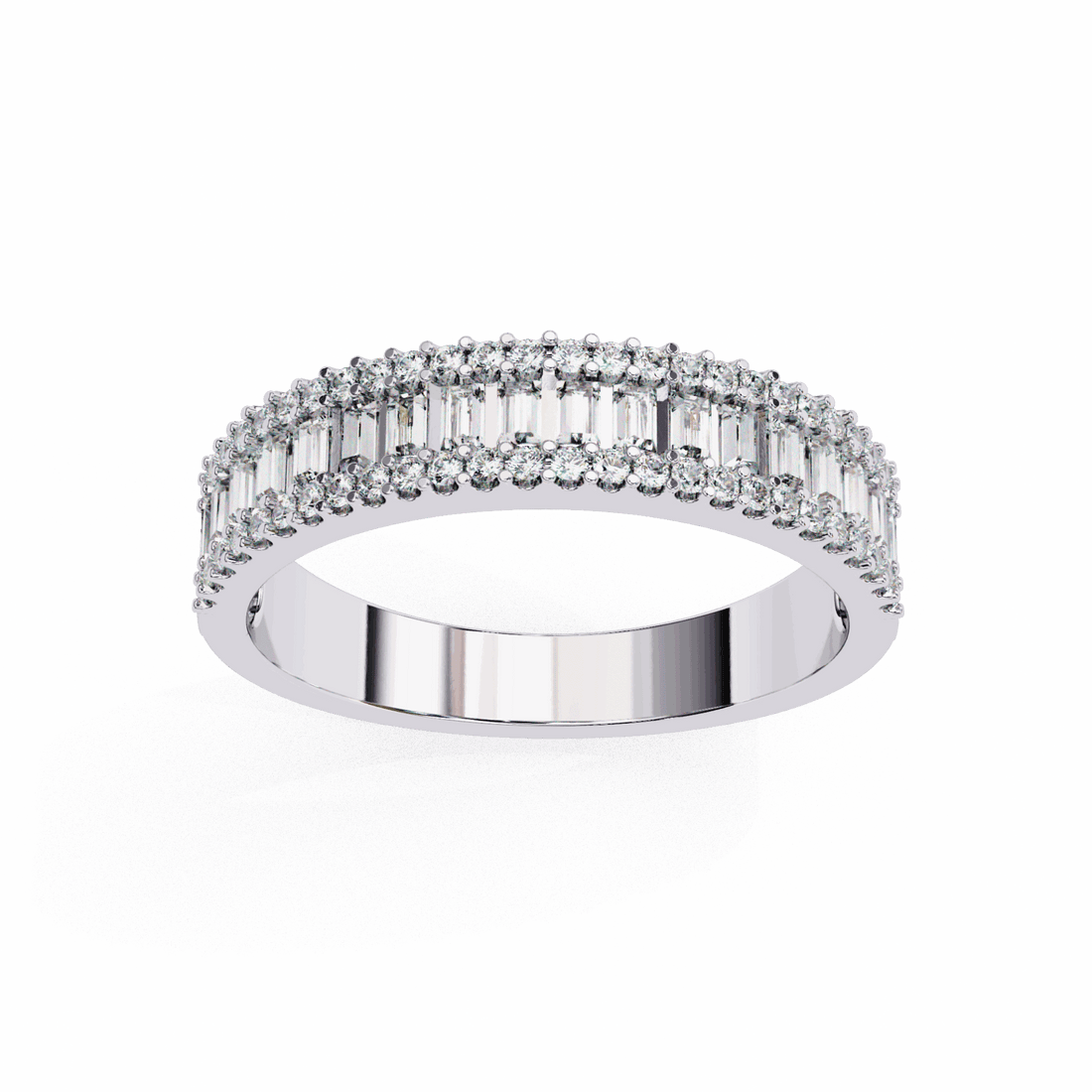 0.5 Carat Baguette and Round Eternity Ring in Moissanite | House of Estara