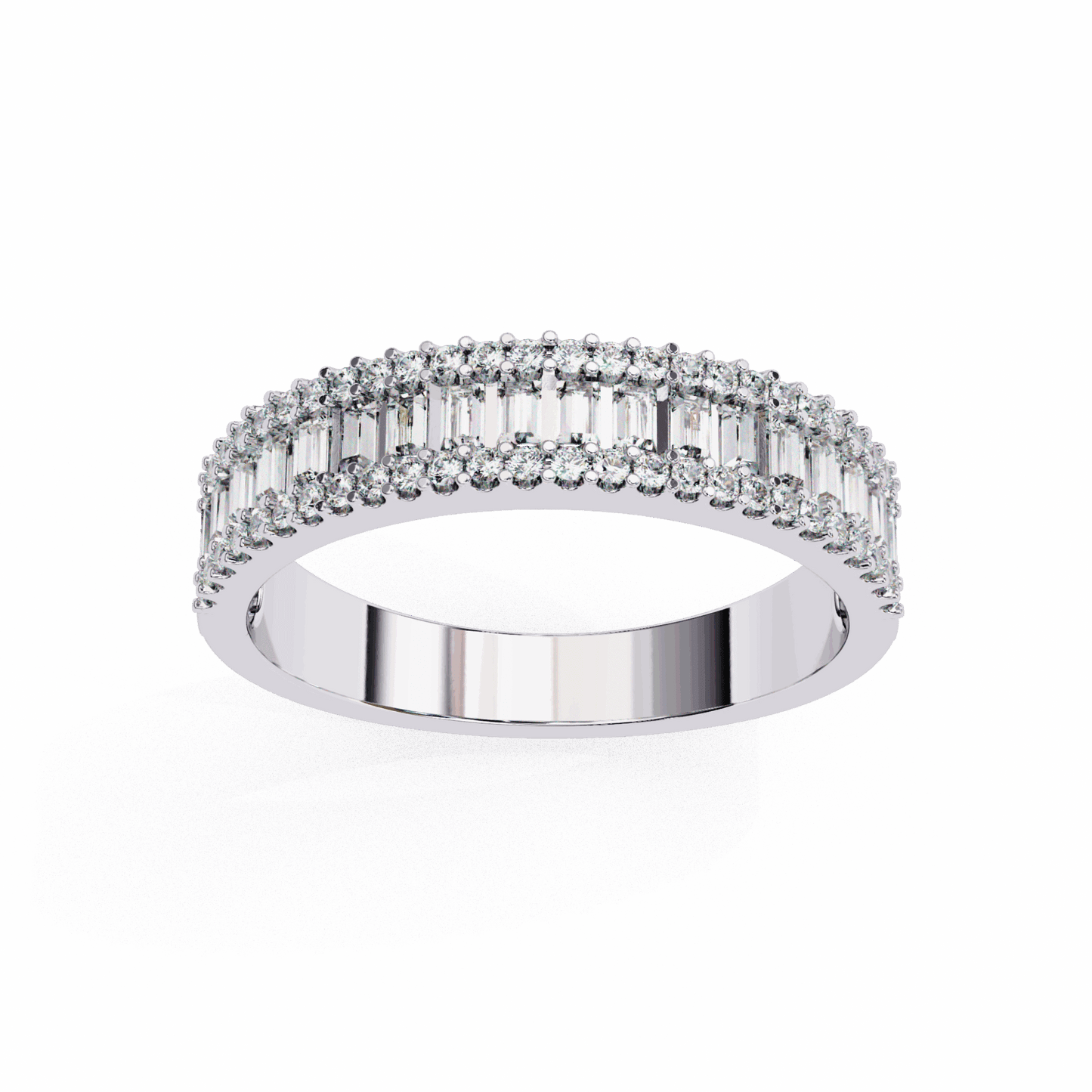 0.5 Carat Baguette and Round Eternity Ring in Moissanite | House of Estara