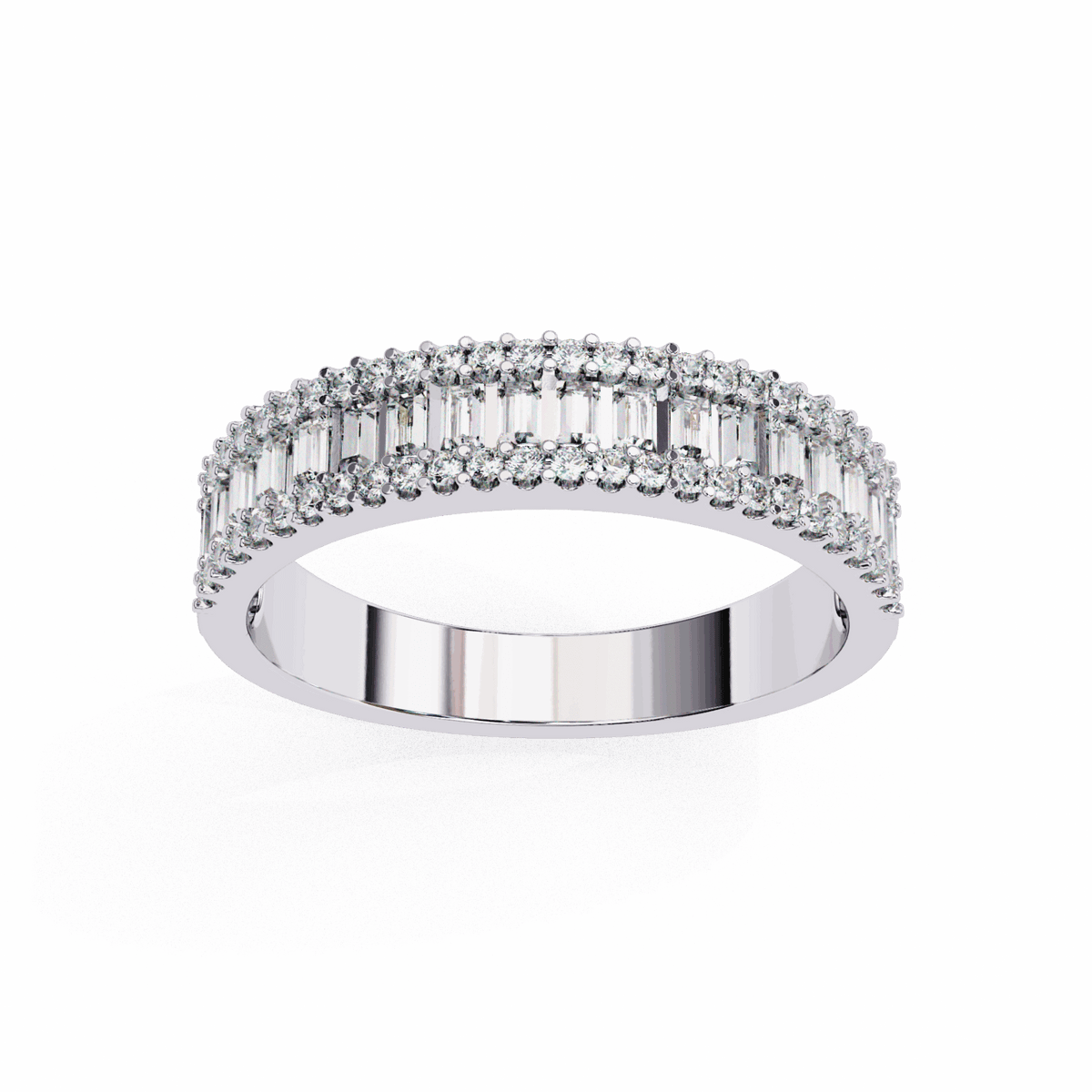 0.5 Carat Baguette and Round Eternity Ring in Moissanite | House of Estara