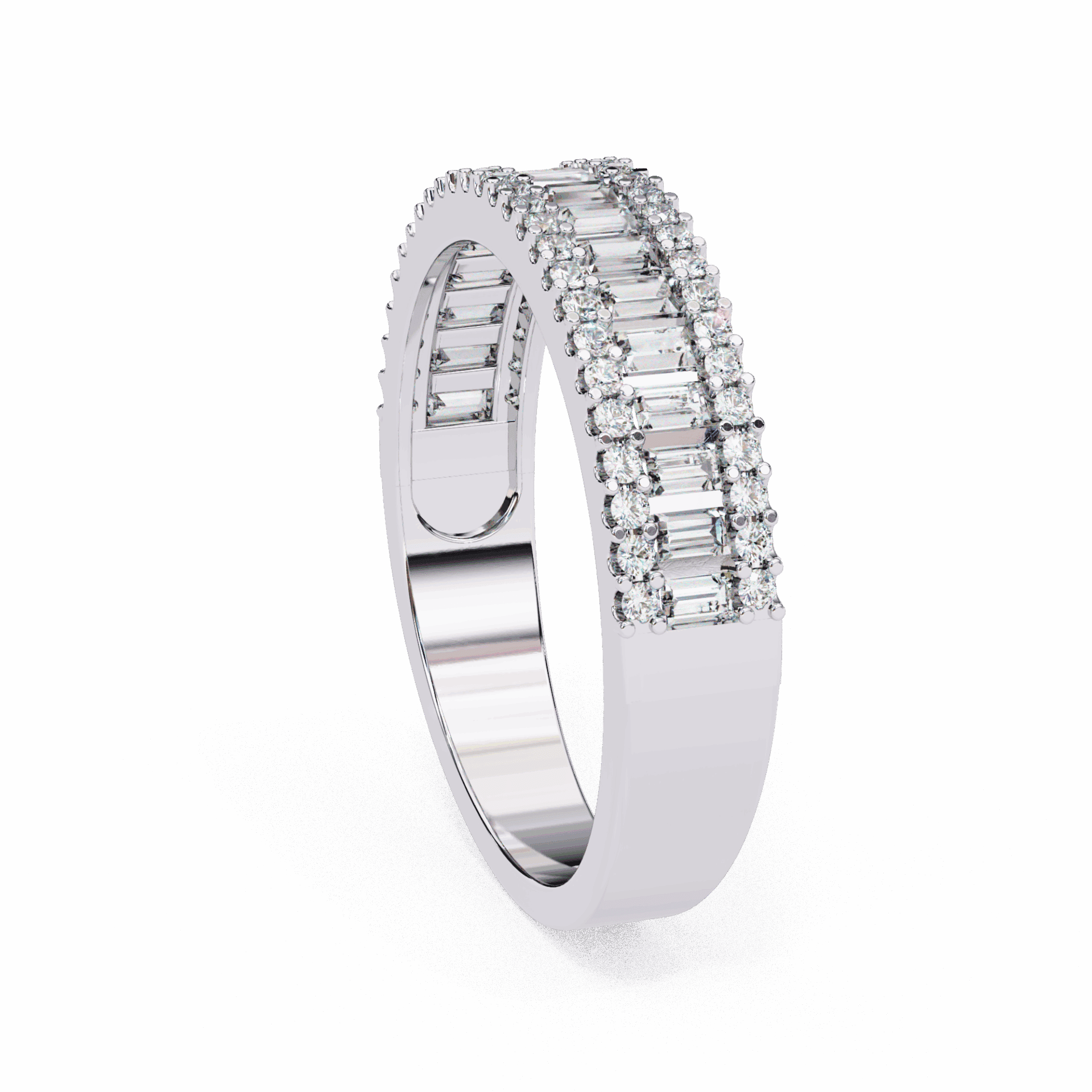 0.5 Carat Baguette and Round Eternity Ring in Moissanite | House of Estara