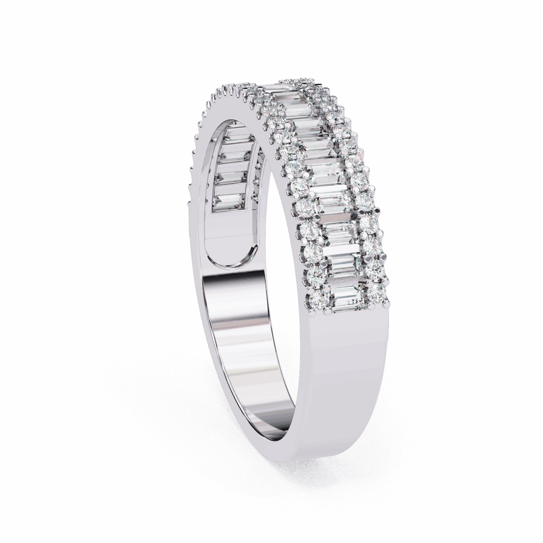 0.5 Carat Baguette and Round Eternity Ring in Moissanite | House of Estara