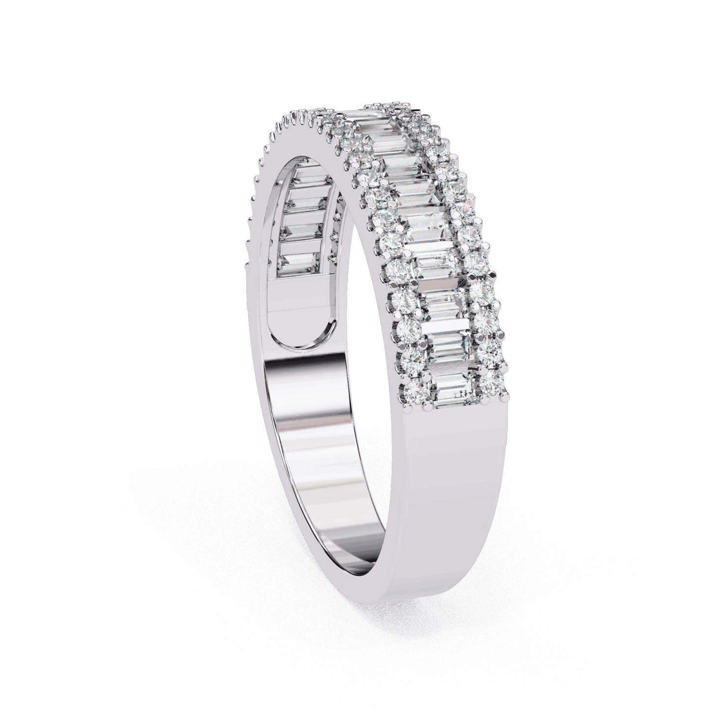0.5 Carat Baguette and Round Eternity Ring in Moissanite | House of Estara