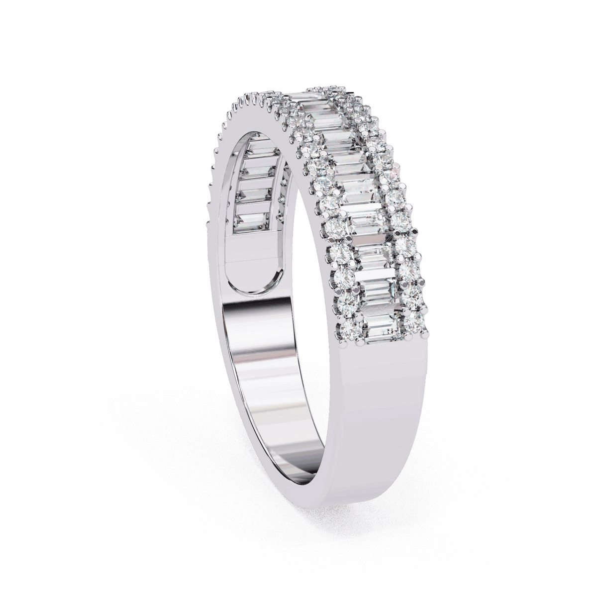 0.5 Carat Baguette and Round Eternity Ring in Moissanite | House of Estara