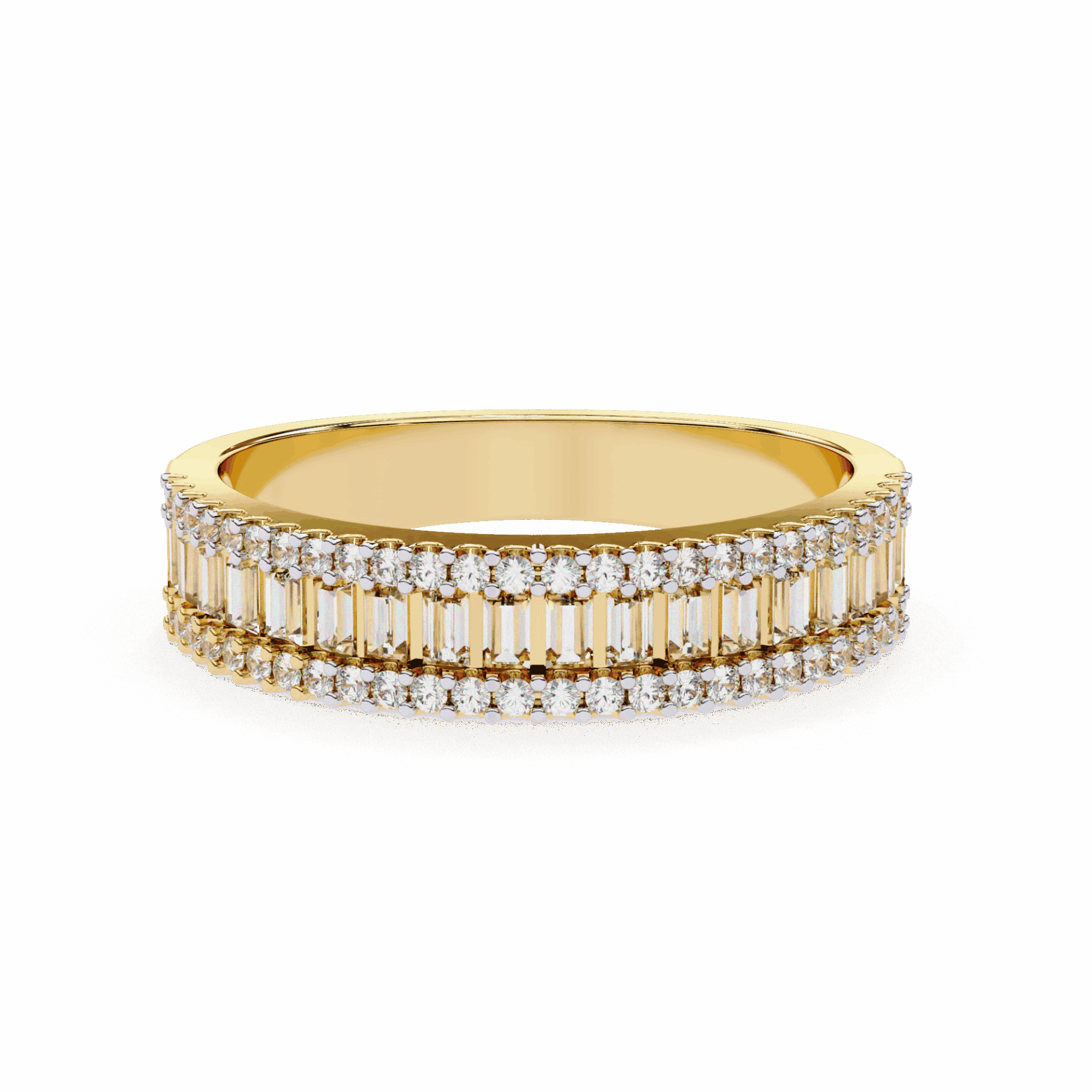 0.5 Carat Baguette and Round Eternity Ring in Moissanite | House of Estara