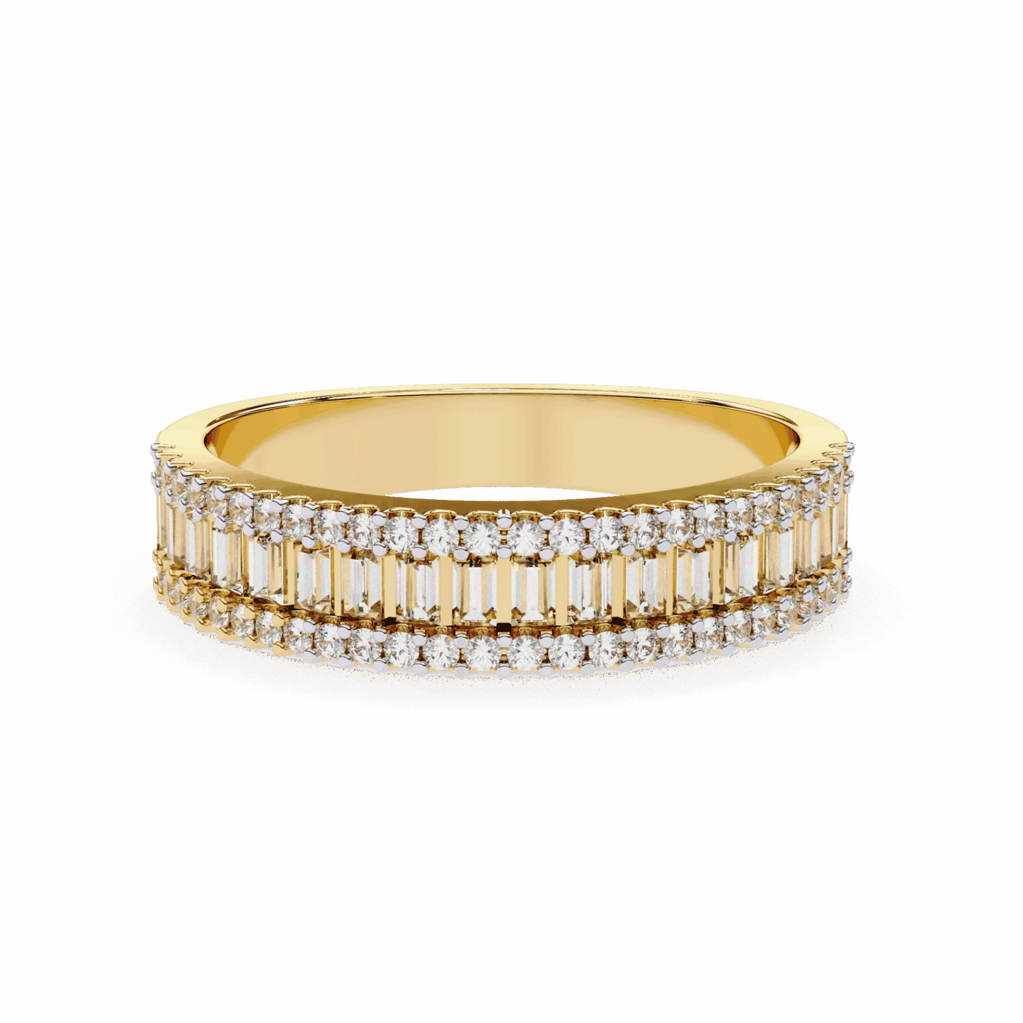 0.5 Carat Baguette and Round Eternity Ring in Moissanite | House of Estara