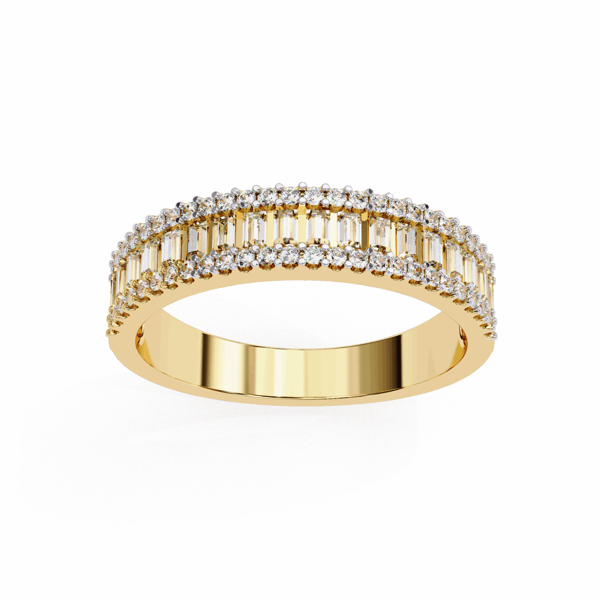 0.5 Carat Baguette and Round Eternity Ring in Moissanite | House of Estara