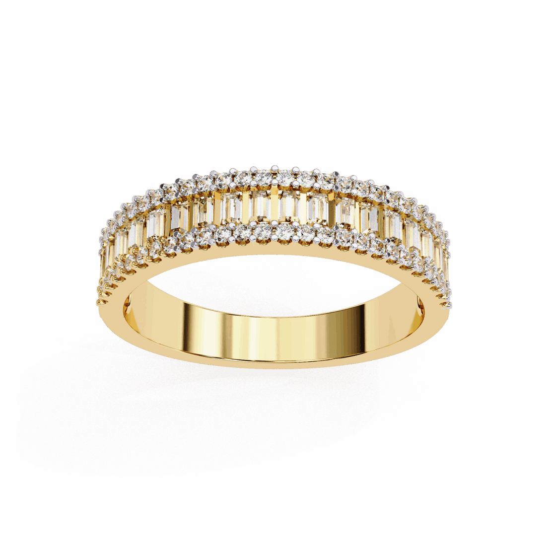 0.5 Carat Baguette and Round Eternity Ring in Moissanite | House of Estara