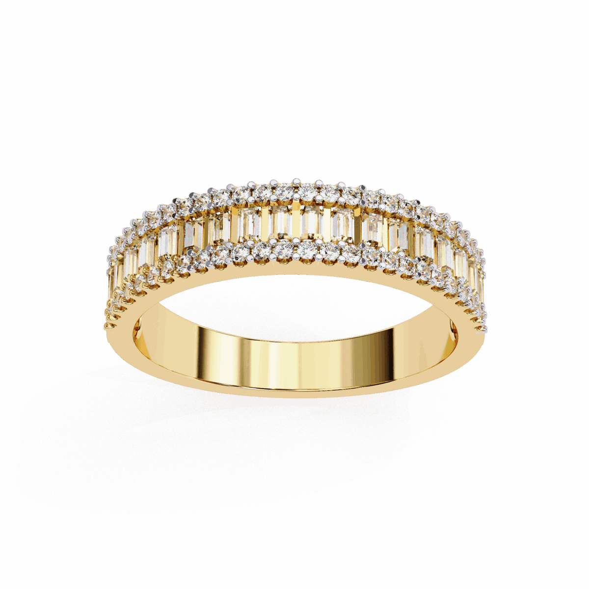 0.5 Carat Baguette and Round Eternity Ring in Moissanite | House of Estara