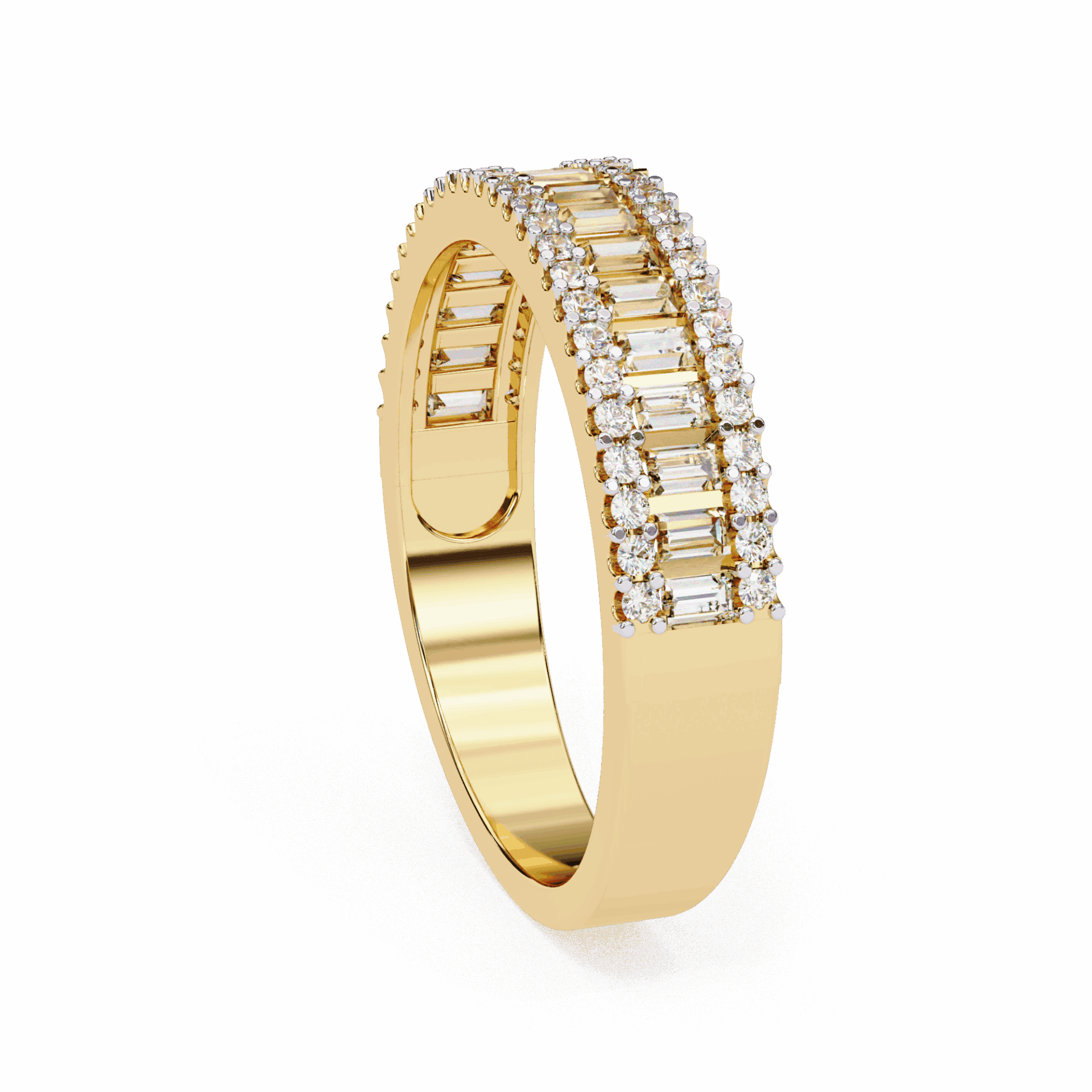 0.5 Carat Baguette and Round Eternity Ring in Moissanite | House of Estara