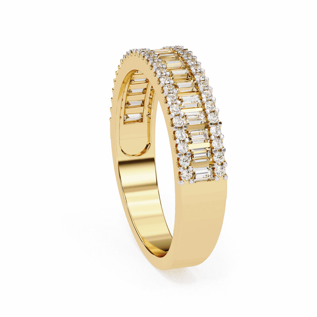0.5 Carat Baguette and Round Eternity Ring in Moissanite | House of Estara