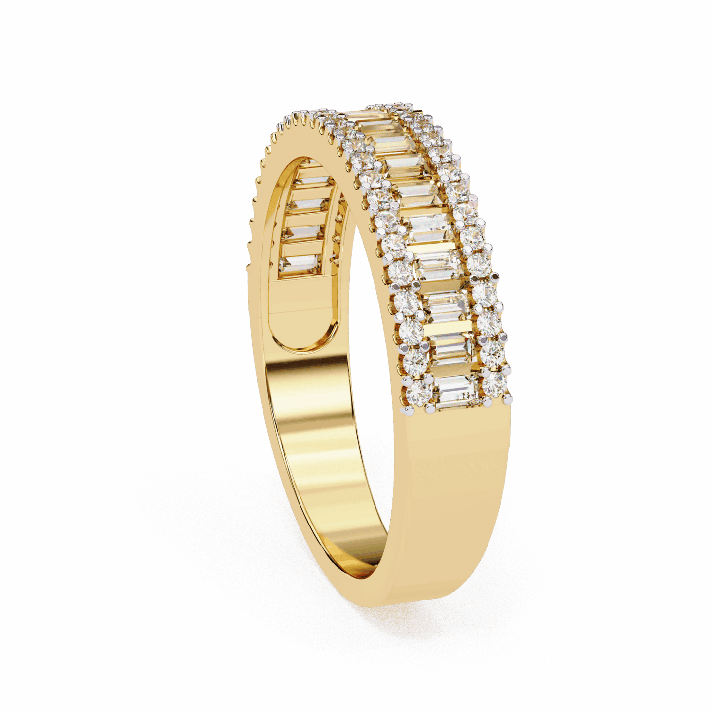0.5 Carat Baguette and Round Eternity Ring in Moissanite | House of Estara