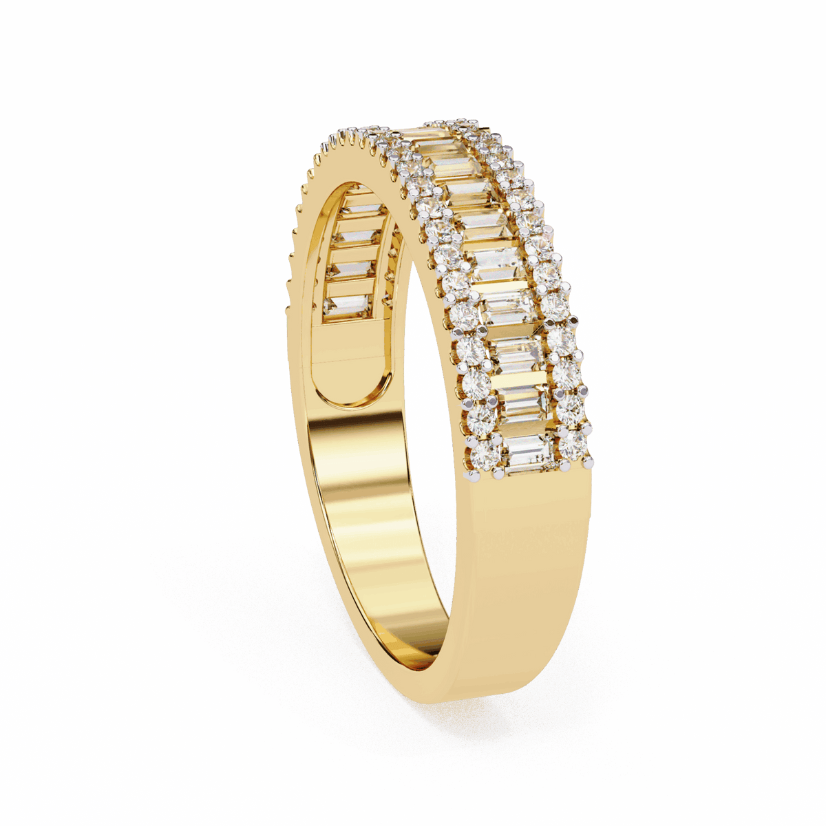 0.5 Carat Baguette and Round Eternity Ring in Moissanite | House of Estara