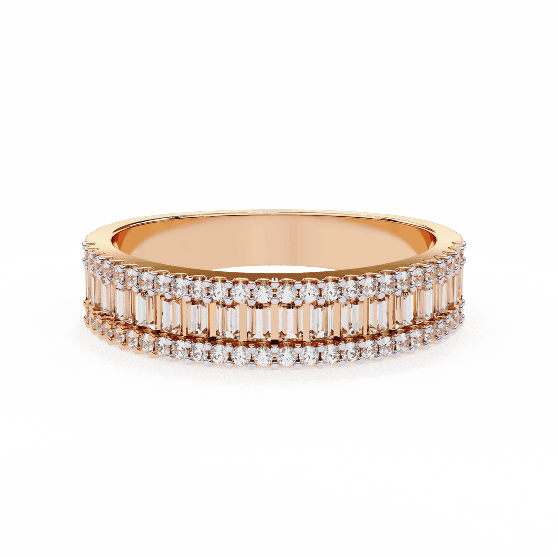 0.5 Carat Baguette and Round Eternity Ring in Moissanite | House of Estara