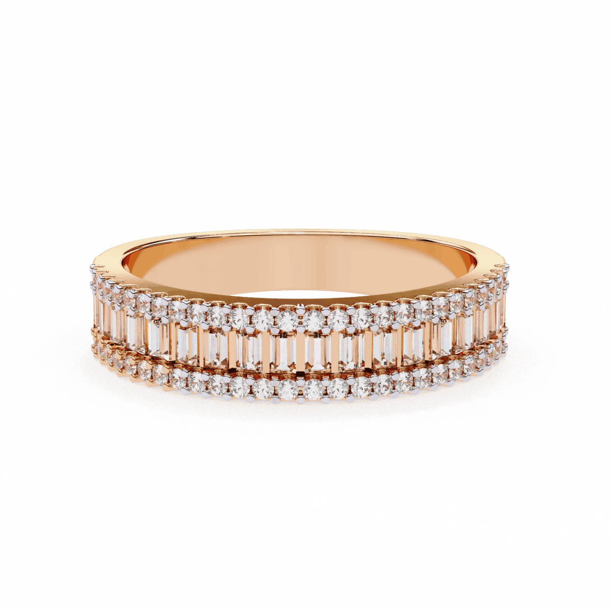 0.5 Carat Baguette and Round Eternity Ring in Moissanite | House of Estara