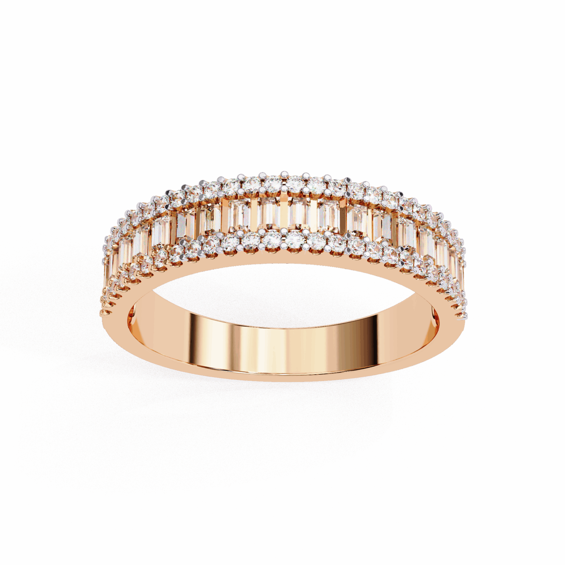 0.5 Carat Baguette and Round Eternity Ring in Moissanite | House of Estara