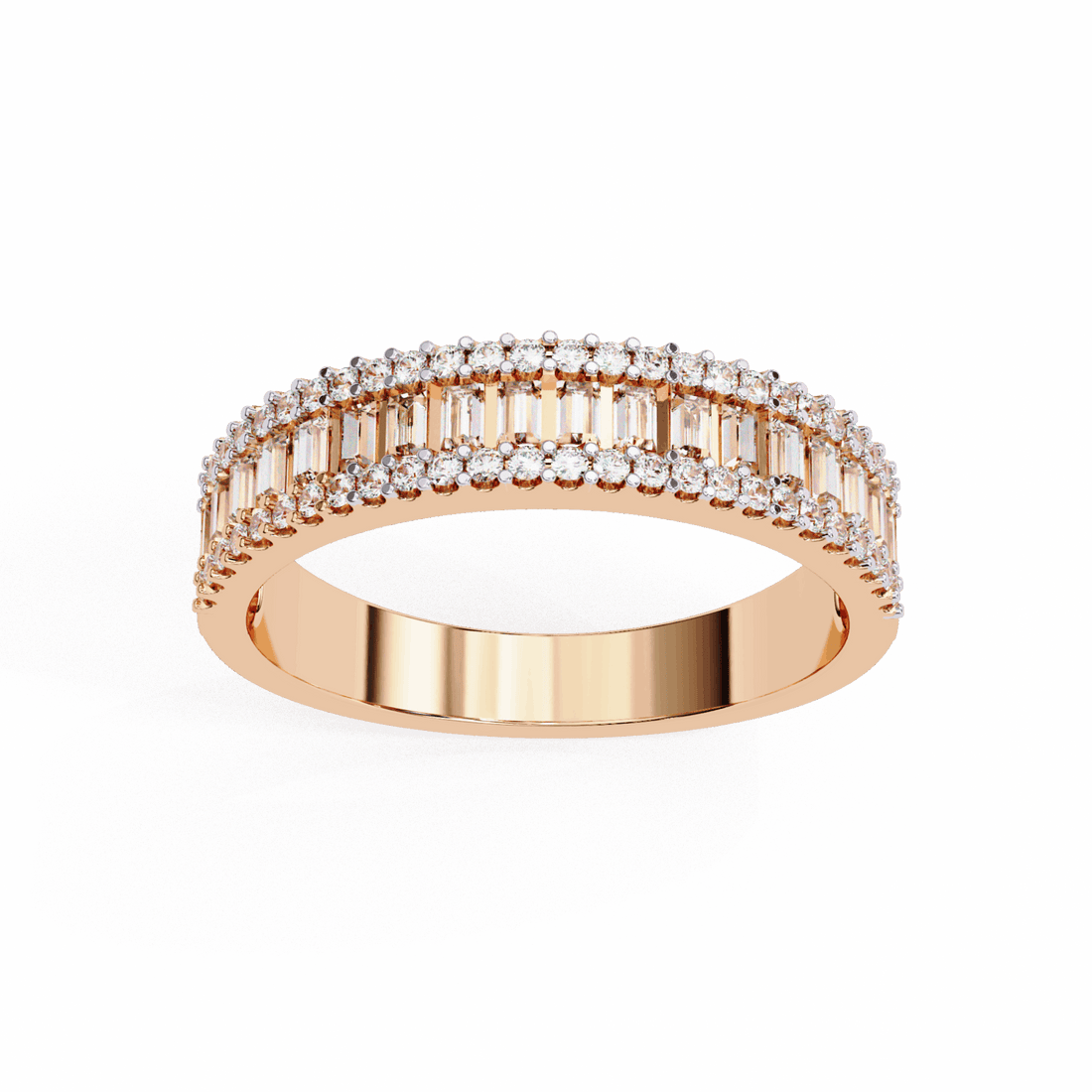 0.5 Carat Baguette and Round Eternity Ring in Moissanite | House of Estara