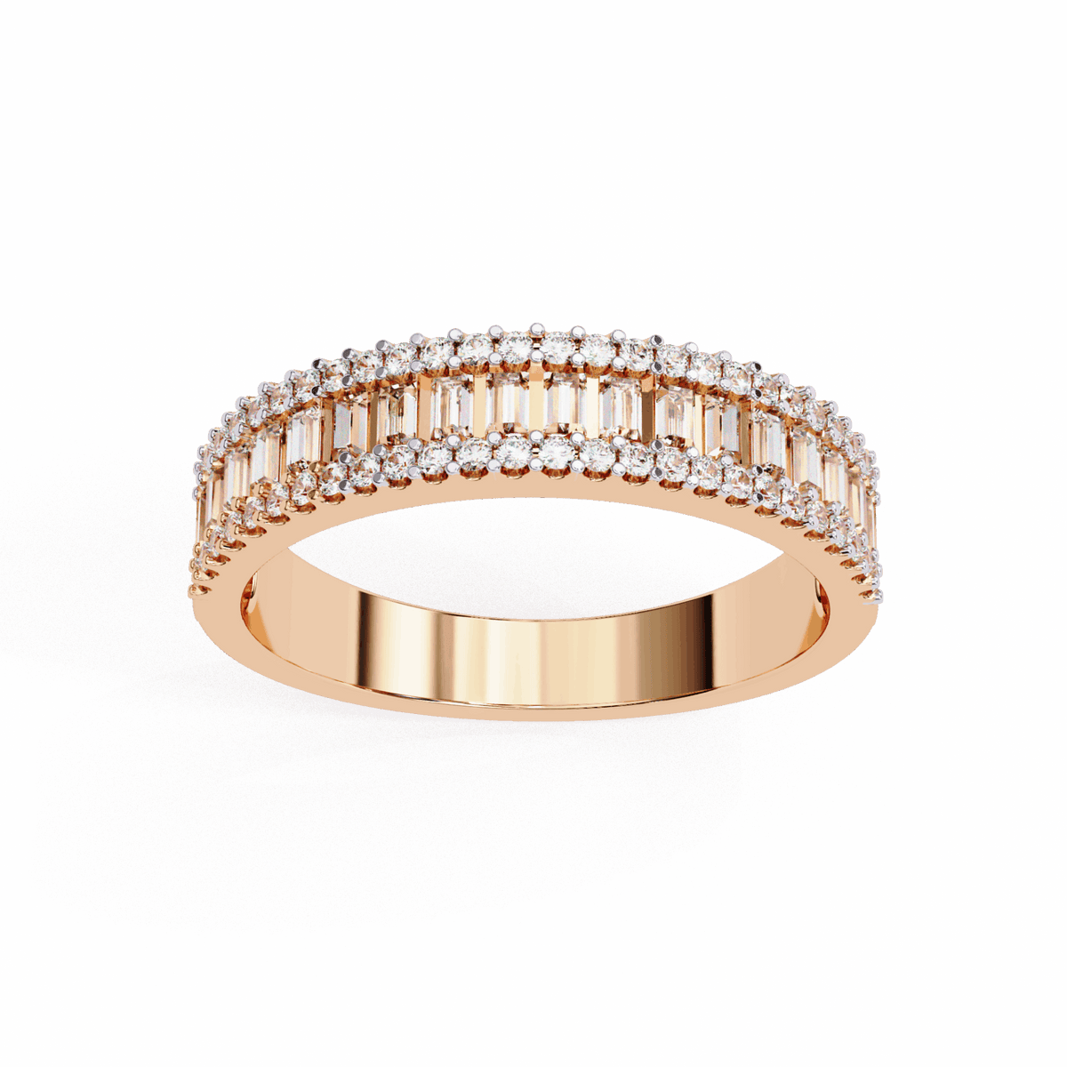 0.5 Carat Baguette and Round Eternity Ring in Moissanite | House of Estara