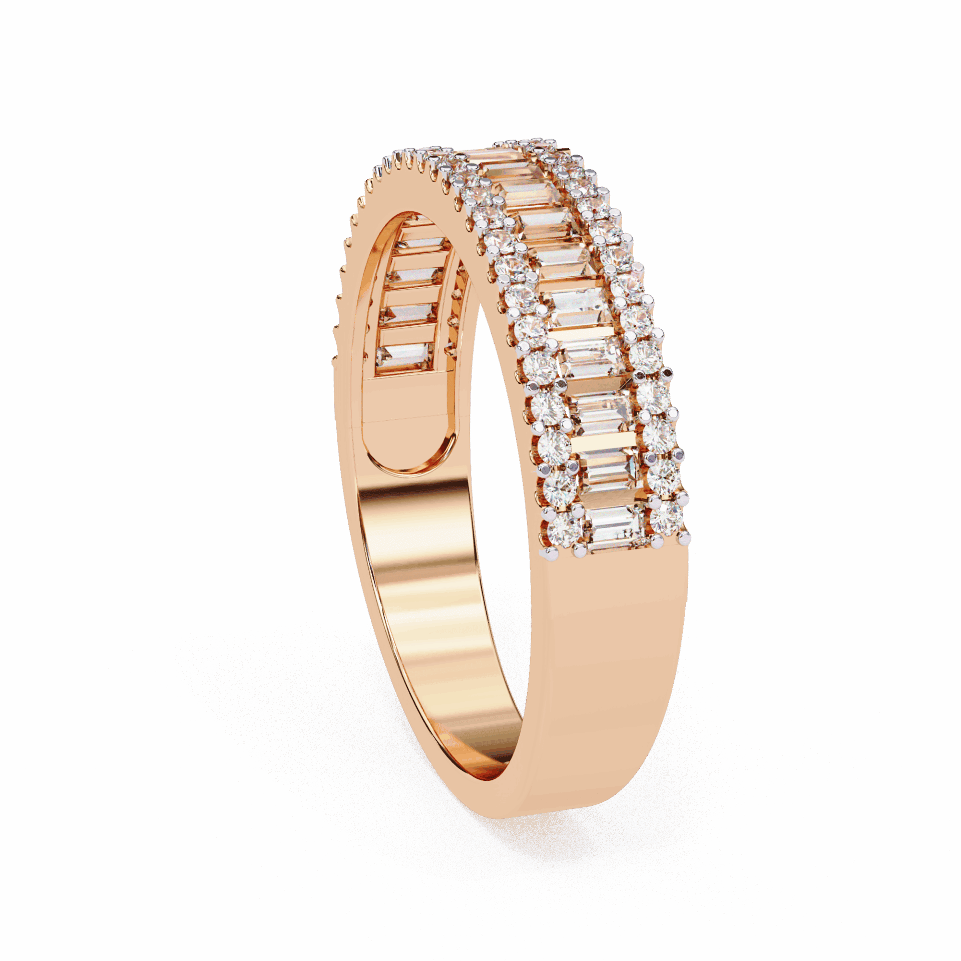 0.5 Carat Baguette and Round Eternity Ring in Moissanite | House of Estara