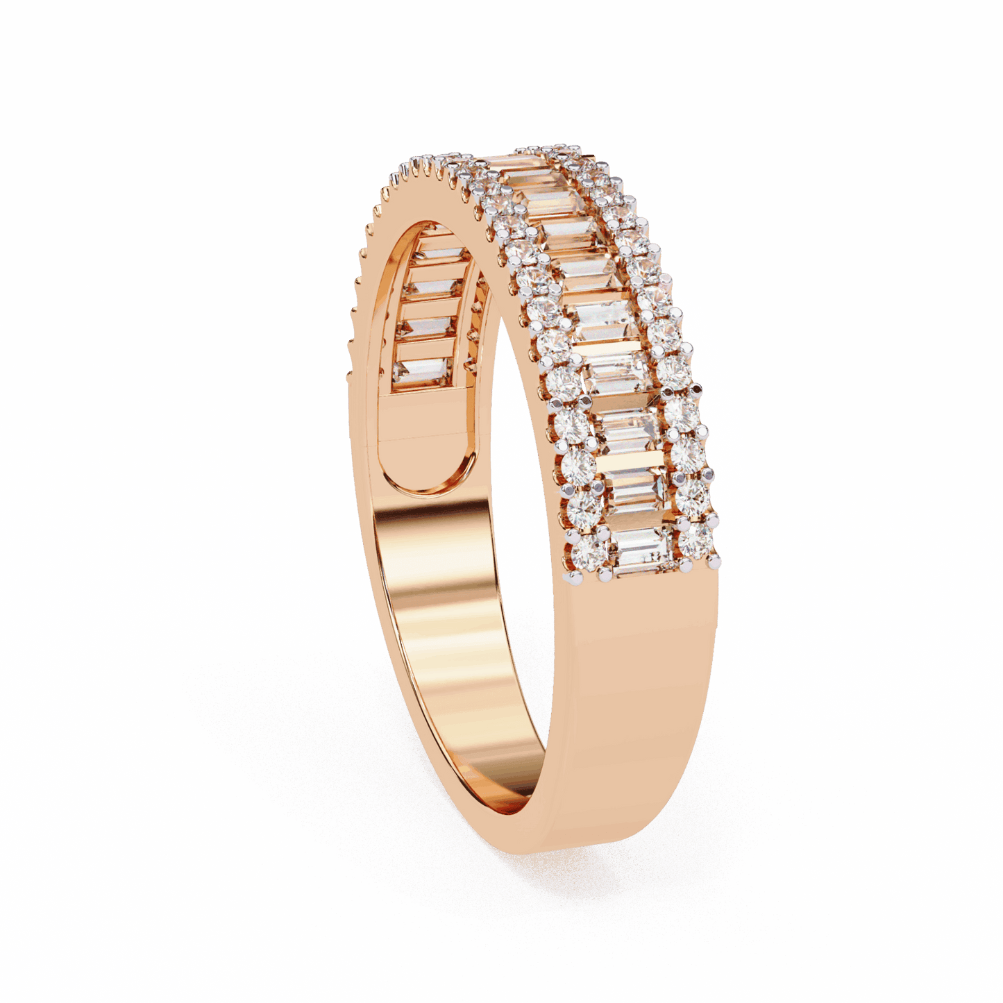 0.5 Carat Baguette and Round Eternity Ring in Moissanite | House of Estara