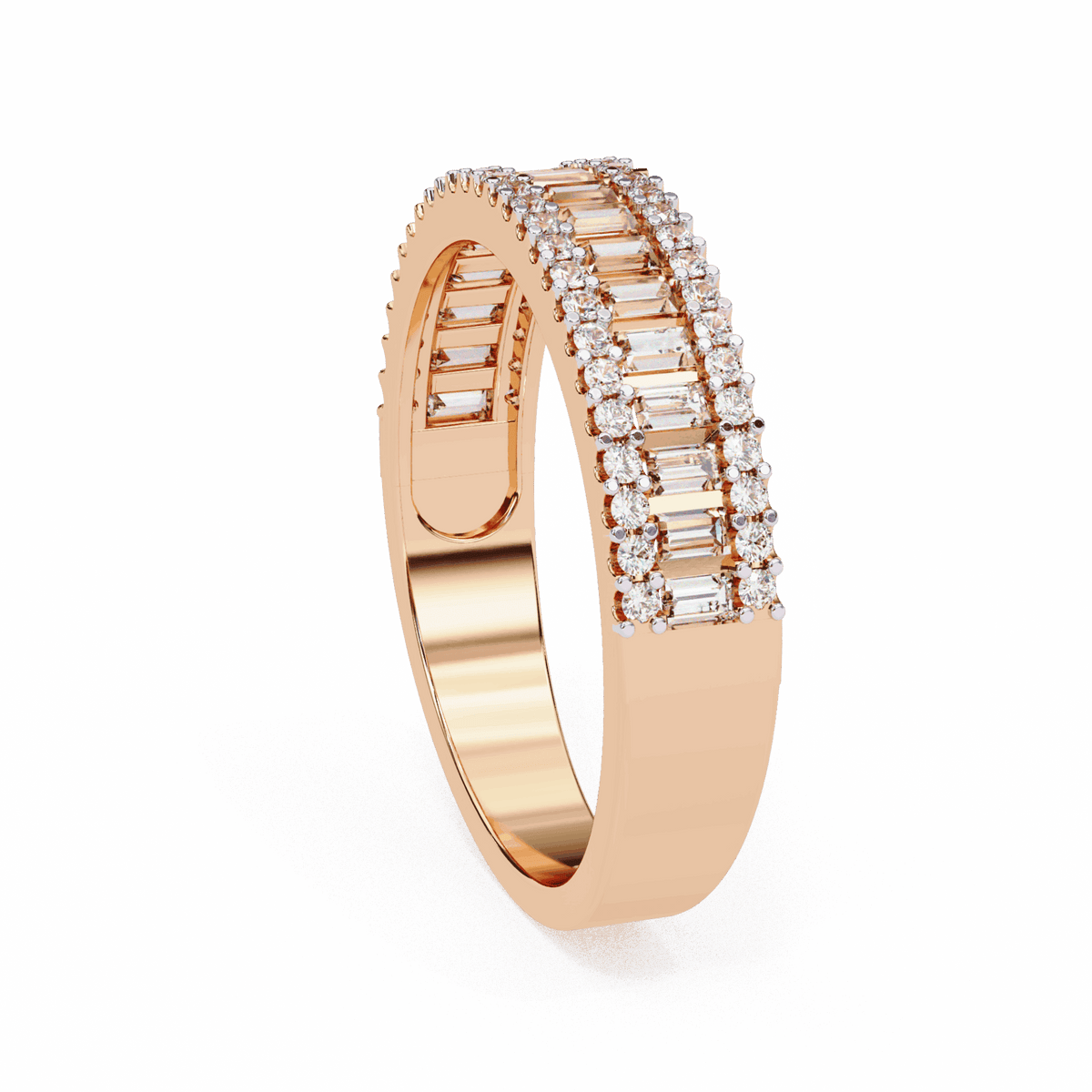 0.5 Carat Baguette and Round Eternity Ring in Moissanite | House of Estara