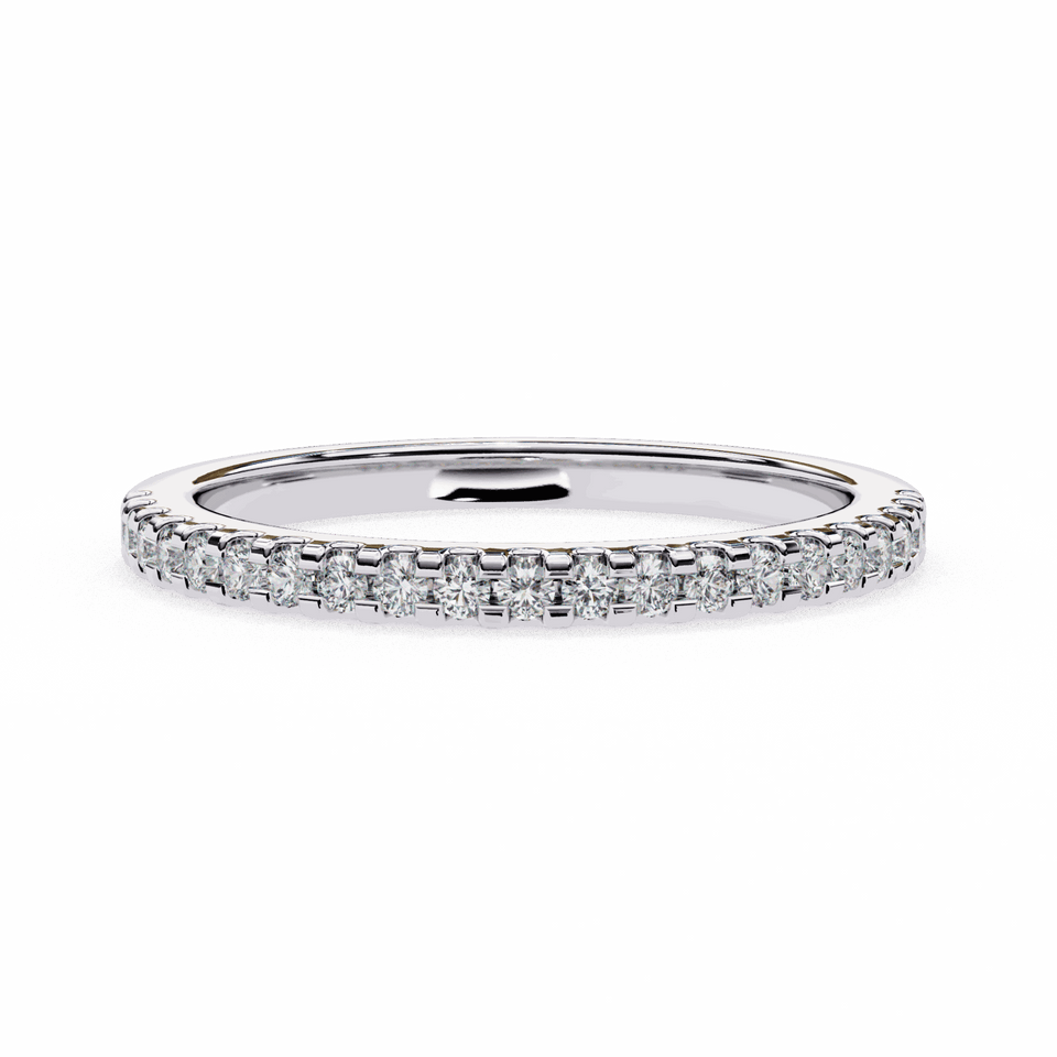 2 mm Round Cut Bar-Set Half Eternity Band