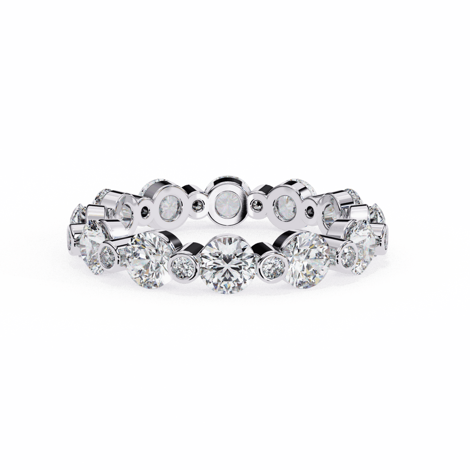 3.75 mm Round Cut Prong and Bezel Full Eternity Band