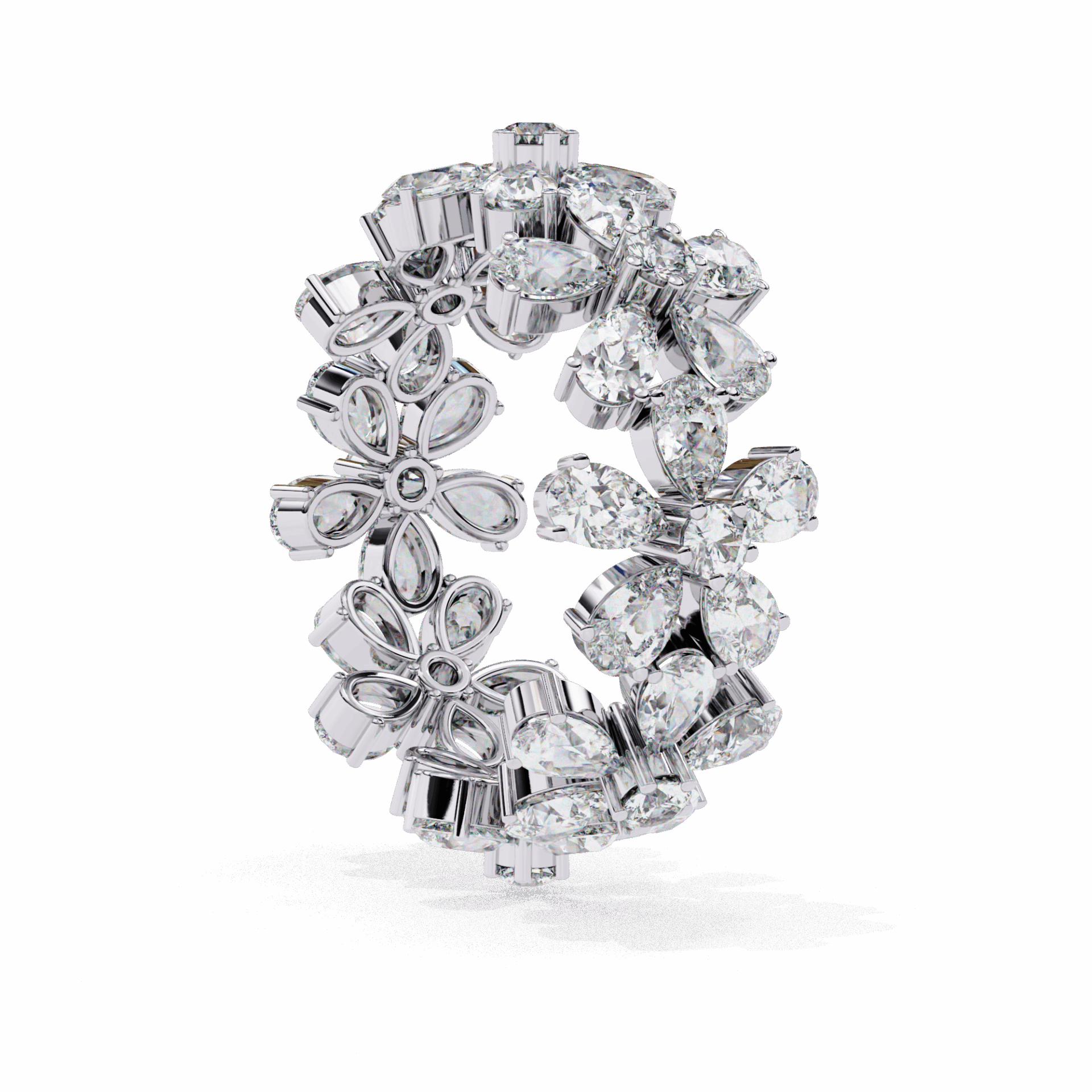 4.25 Carat Pear and Round Twilight Band in Moissanite | House of Estara