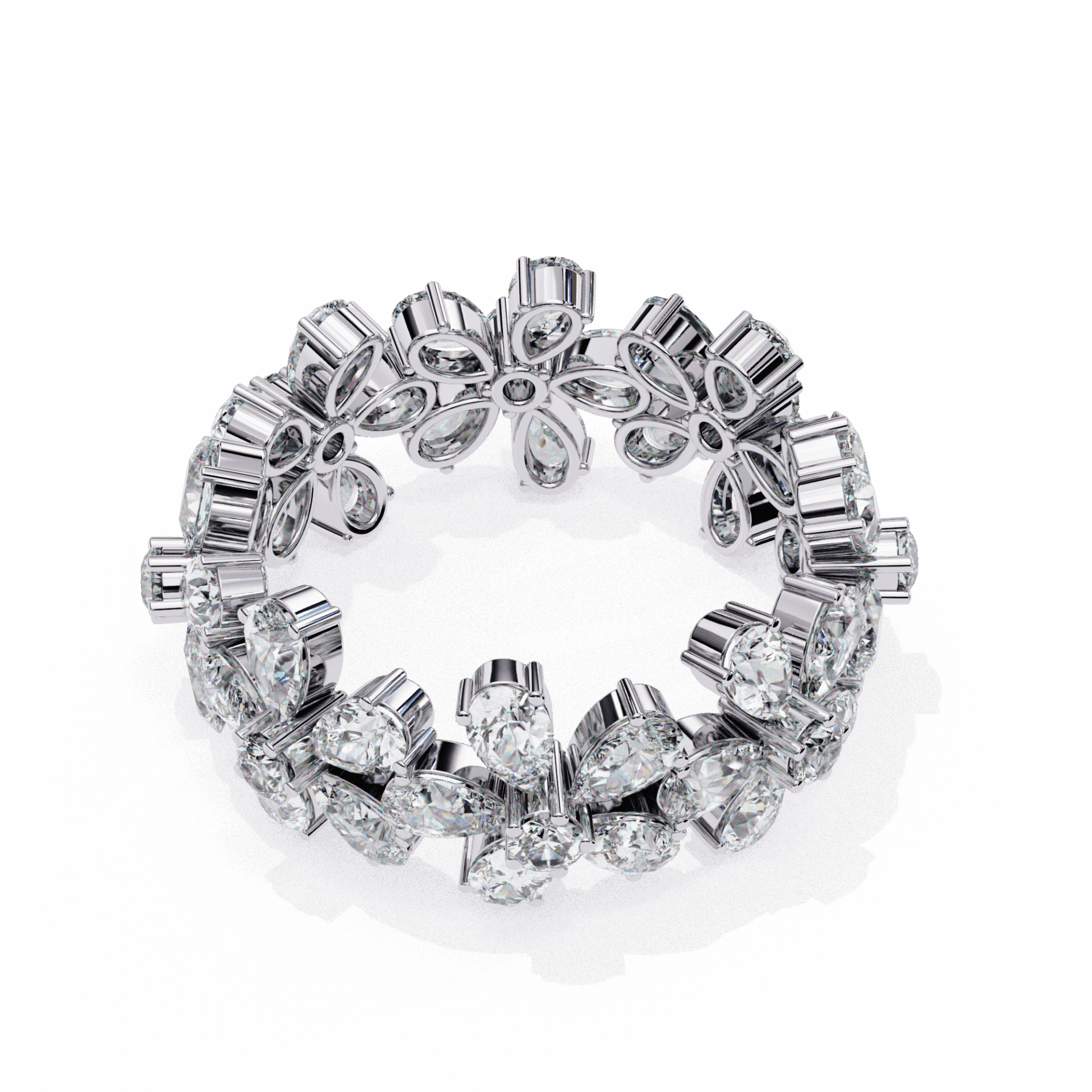 4.25 Carat Pear and Round Twilight Band in Moissanite | House of Estara