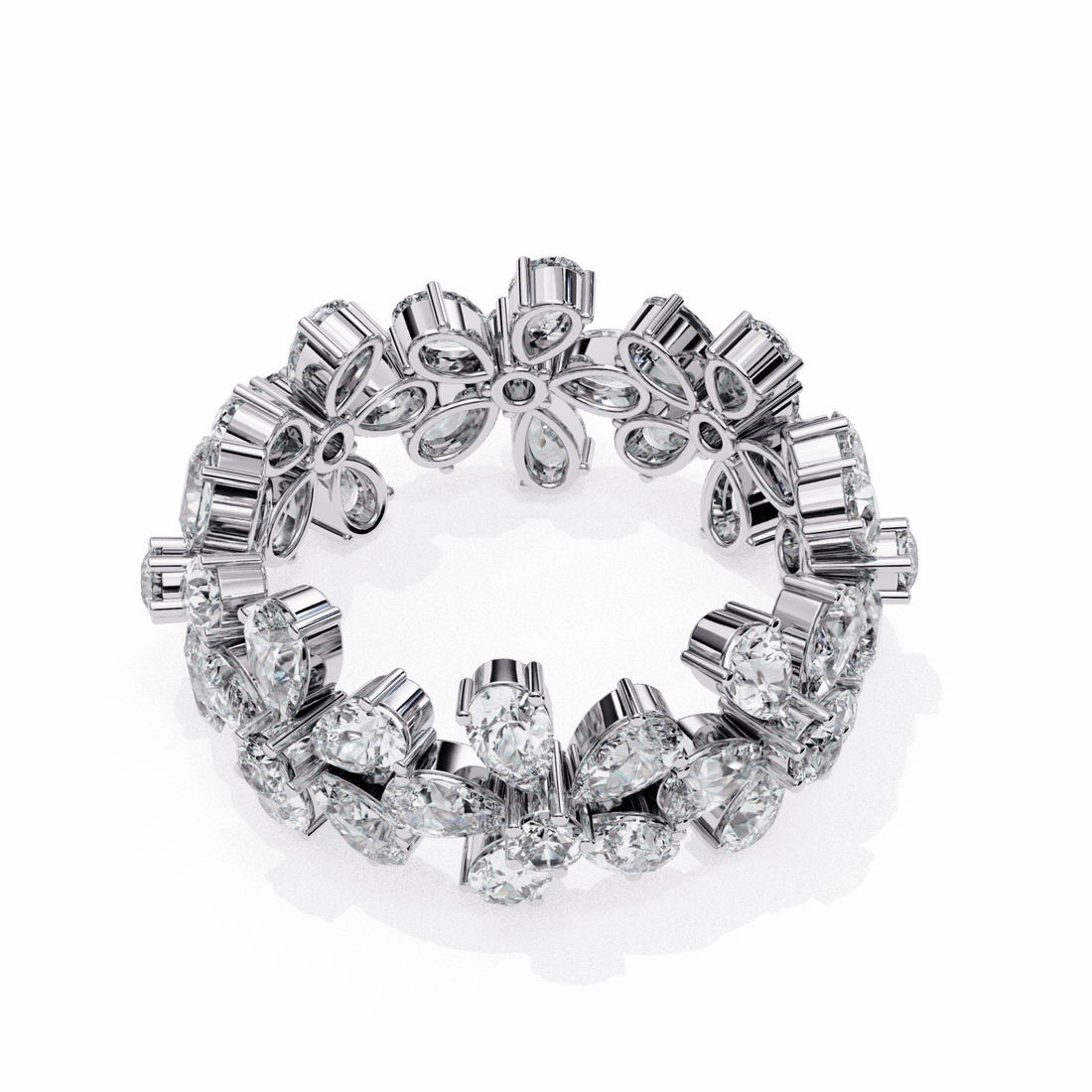 4.25 Carat Pear and Round Twilight Band in Moissanite | House of Estara