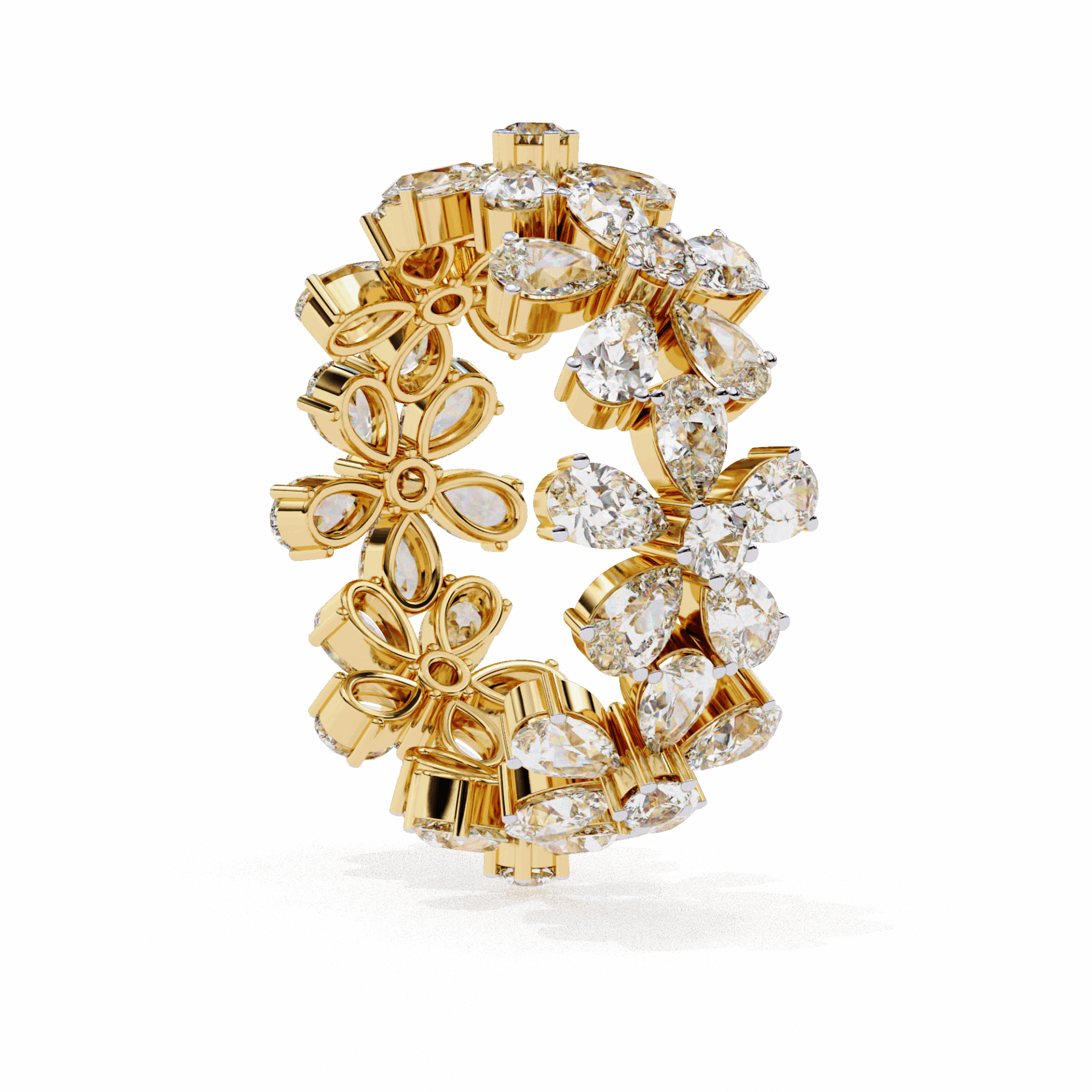 4.25 Carat Pear and Round Twilight Band in Moissanite | House of Estara