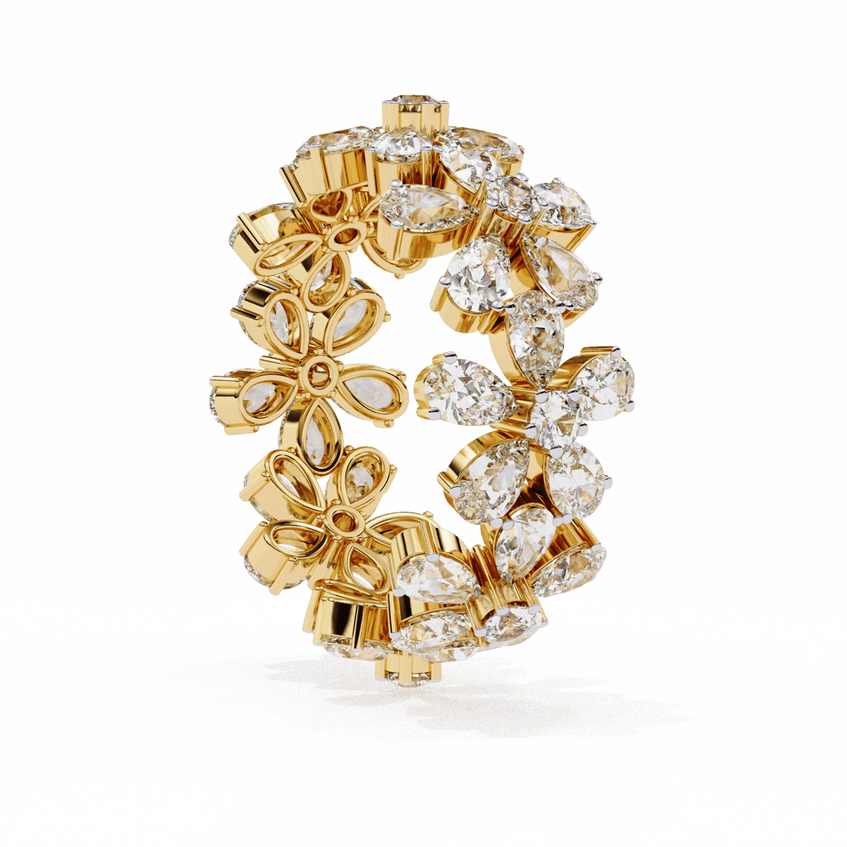 4.25 Carat Pear and Round Twilight Band in Moissanite | House of Estara