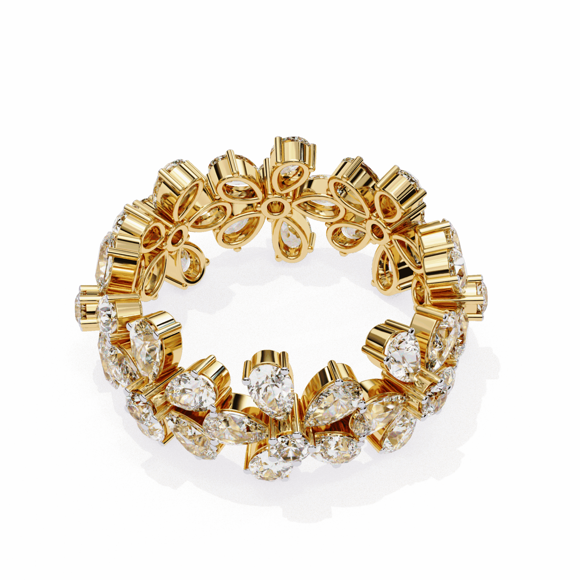 4.25 Carat Pear and Round Twilight Band in Moissanite | House of Estara